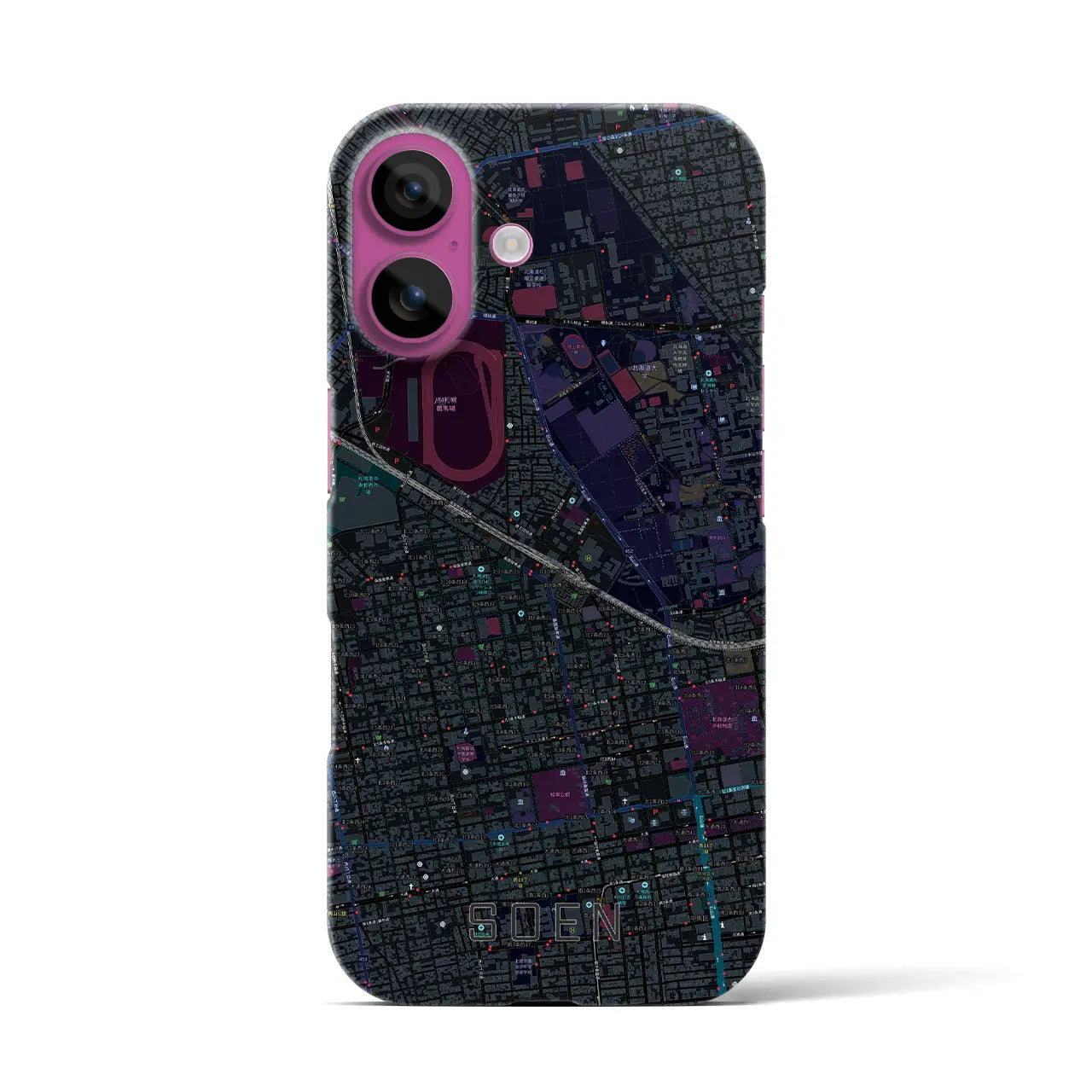 【桑園(北海道)】地図柄iPhoneケース(バックカバータイプ)