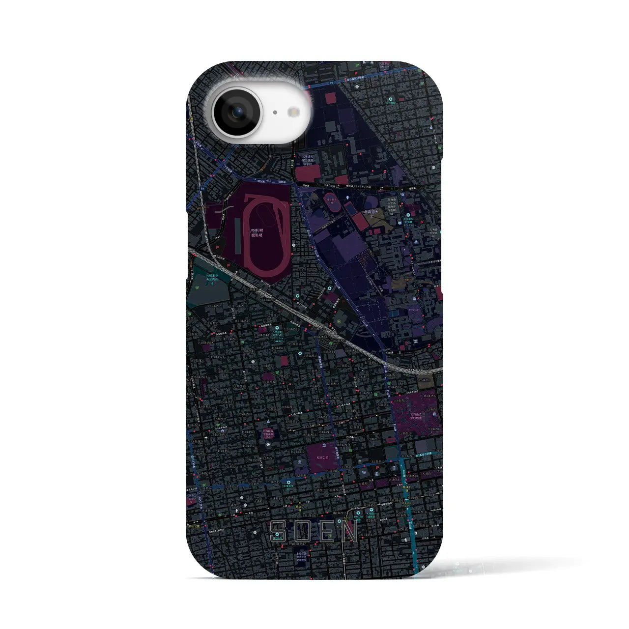 【桑園(北海道)】地図柄iPhoneケース(バックカバータイプ)