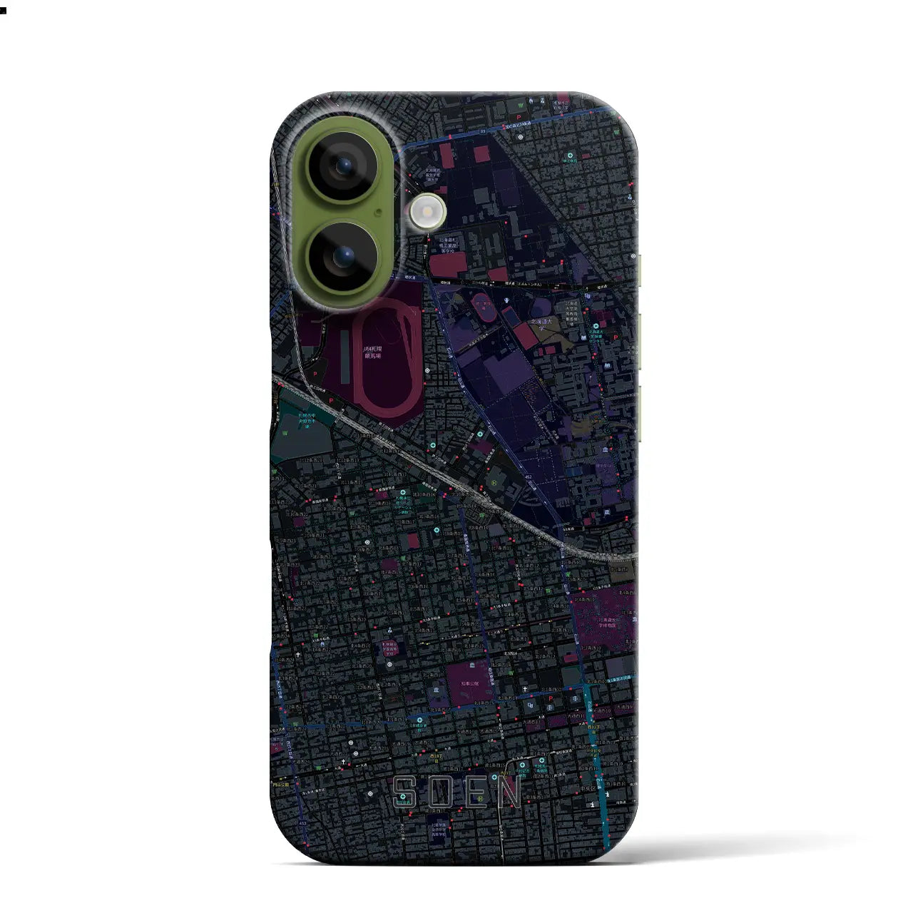 【桑園(北海道)】地図柄iPhoneケース(バックカバータイプ)