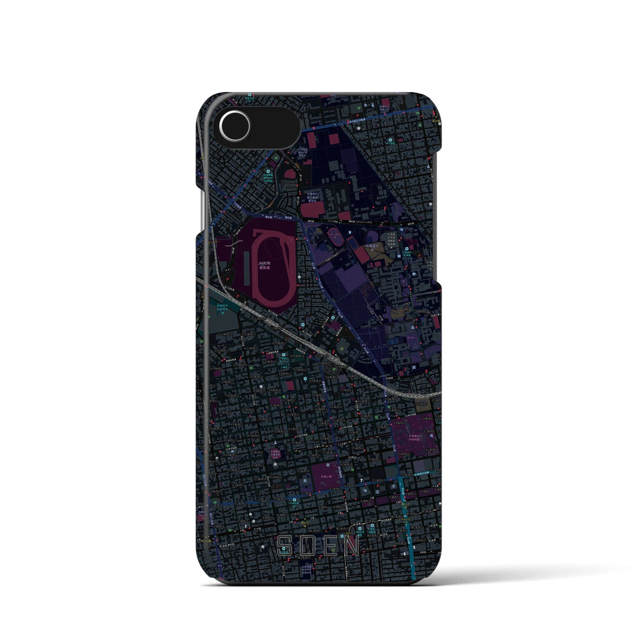 【桑園(北海道)】地図柄iPhoneケース(バックカバータイプ)