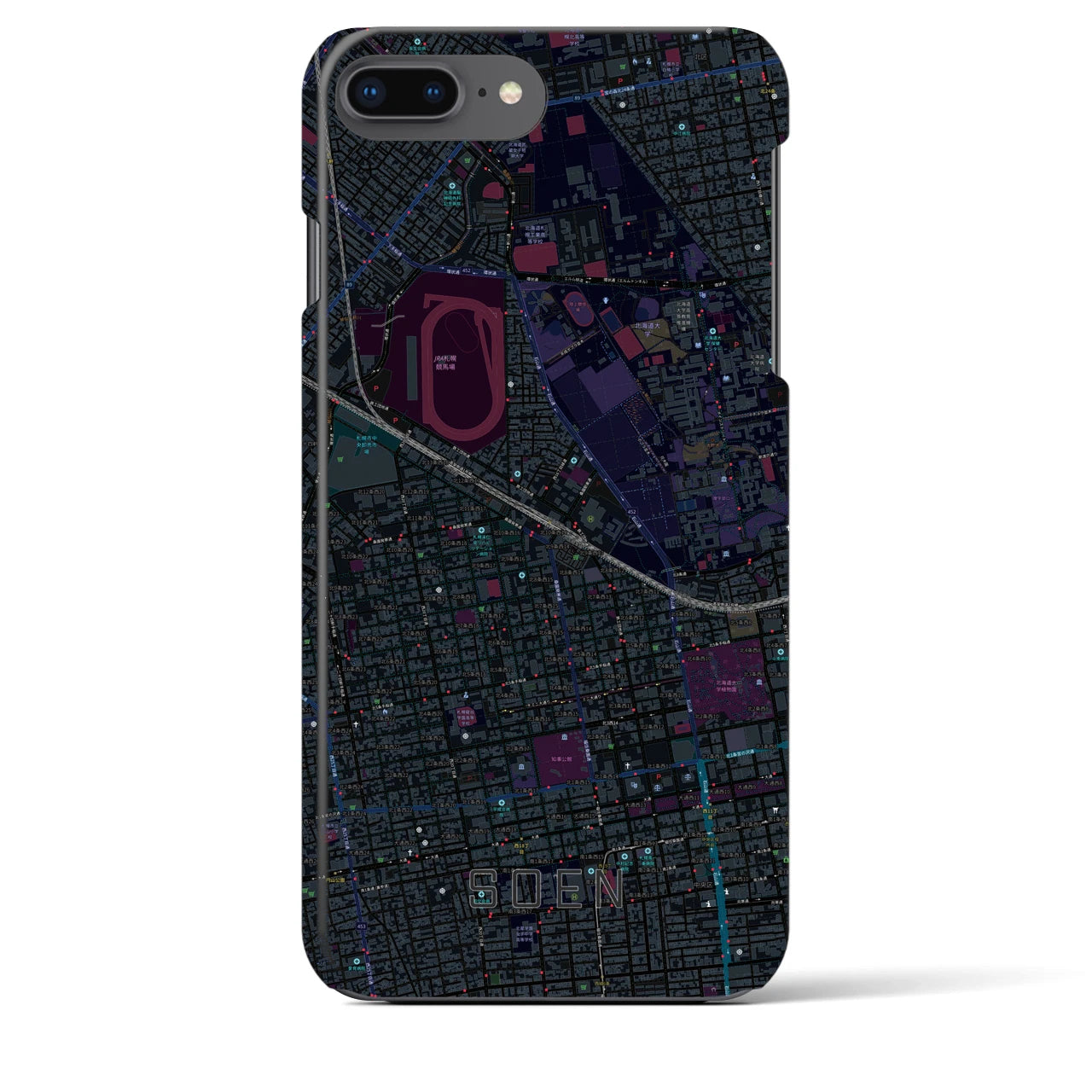 【桑園(北海道)】地図柄iPhoneケース(バックカバータイプ)