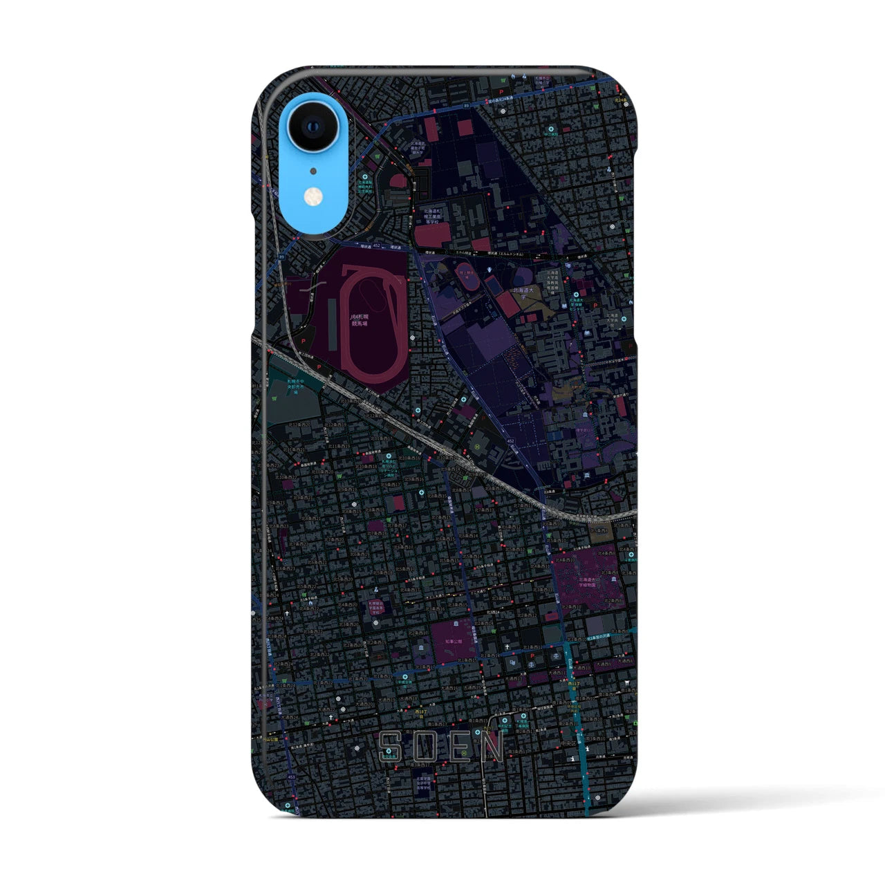 【桑園(北海道)】地図柄iPhoneケース(バックカバータイプ)