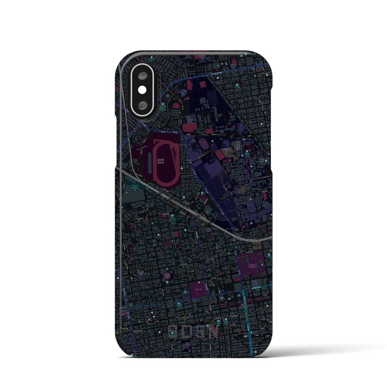 【桑園(北海道)】地図柄iPhoneケース(バックカバータイプ)