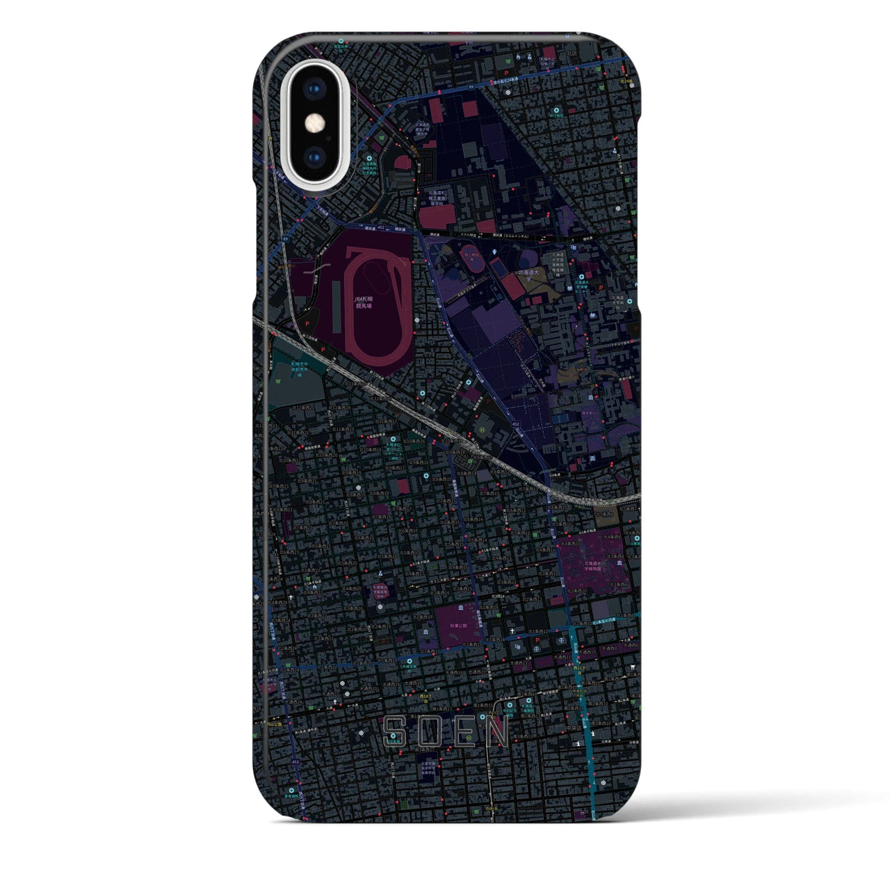 【桑園(北海道)】地図柄iPhoneケース(バックカバータイプ)