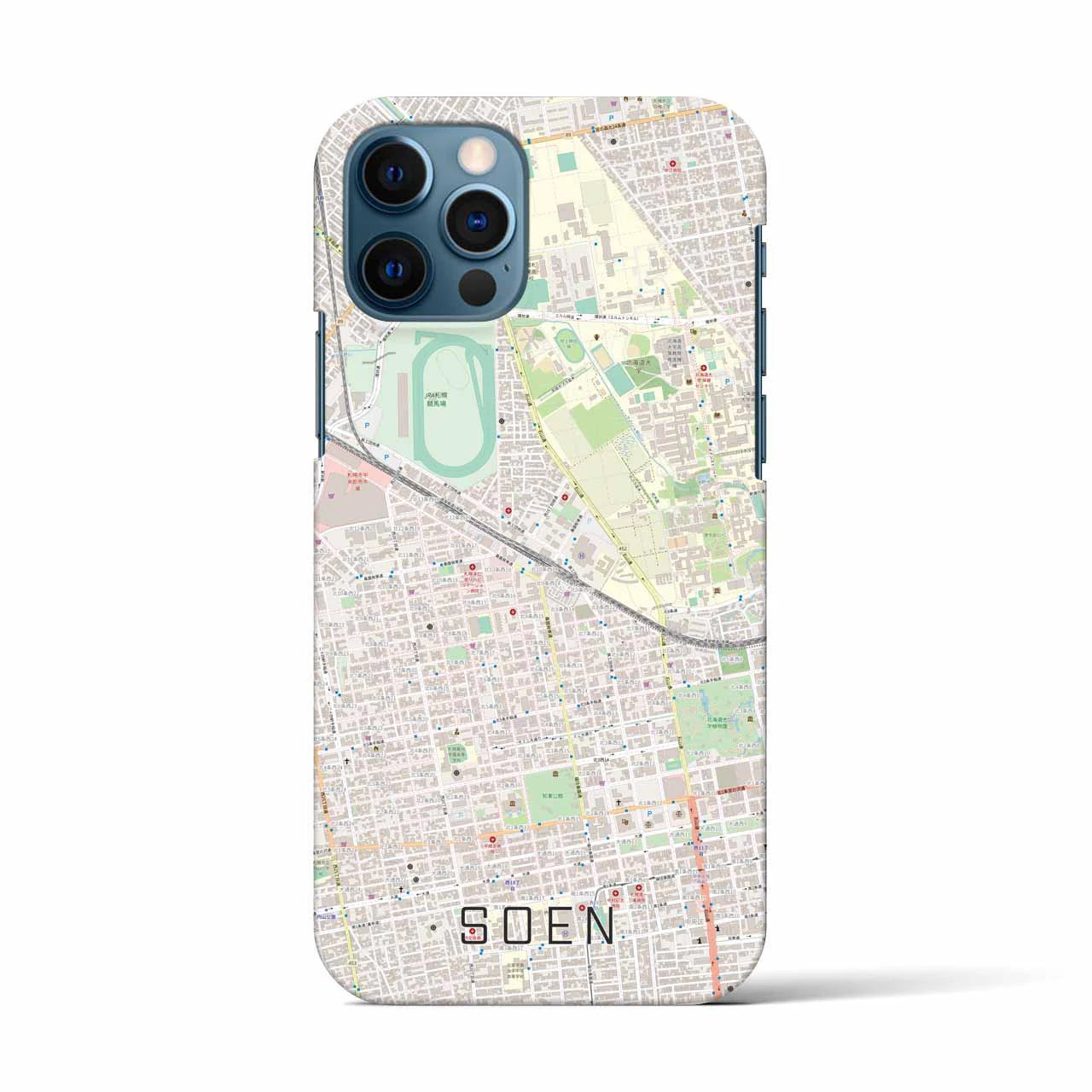 【桑園(北海道)】地図柄iPhoneケース(バックカバータイプ)