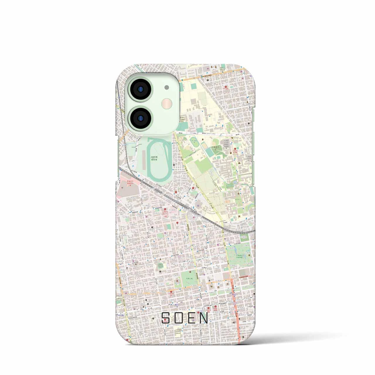【桑園(北海道)】地図柄iPhoneケース(バックカバータイプ)