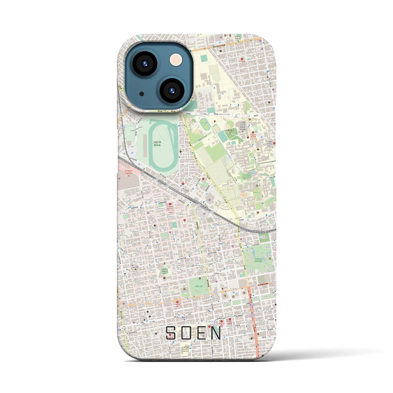 【桑園(北海道)】地図柄iPhoneケース(バックカバータイプ)