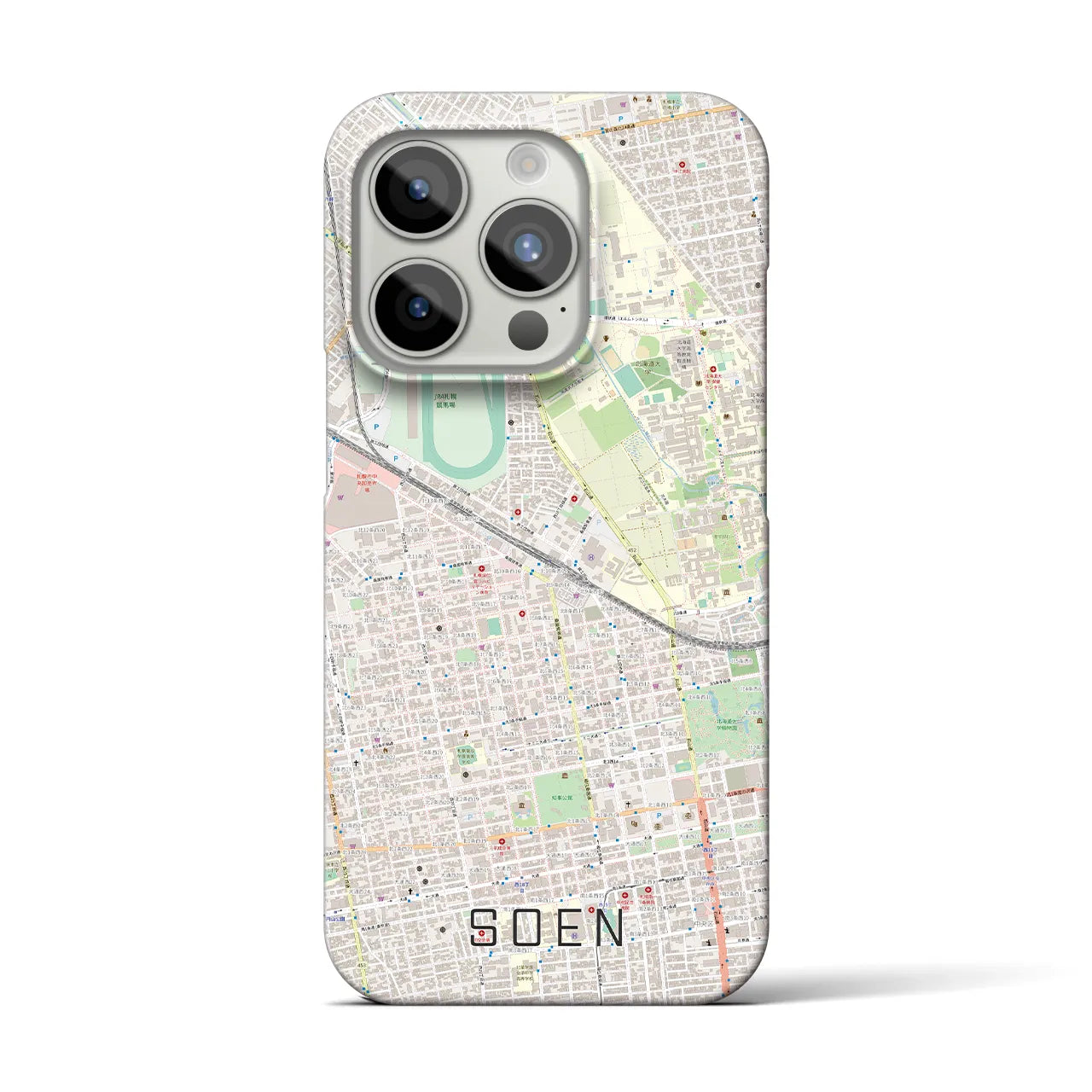 【桑園(北海道)】地図柄iPhoneケース(バックカバータイプ)