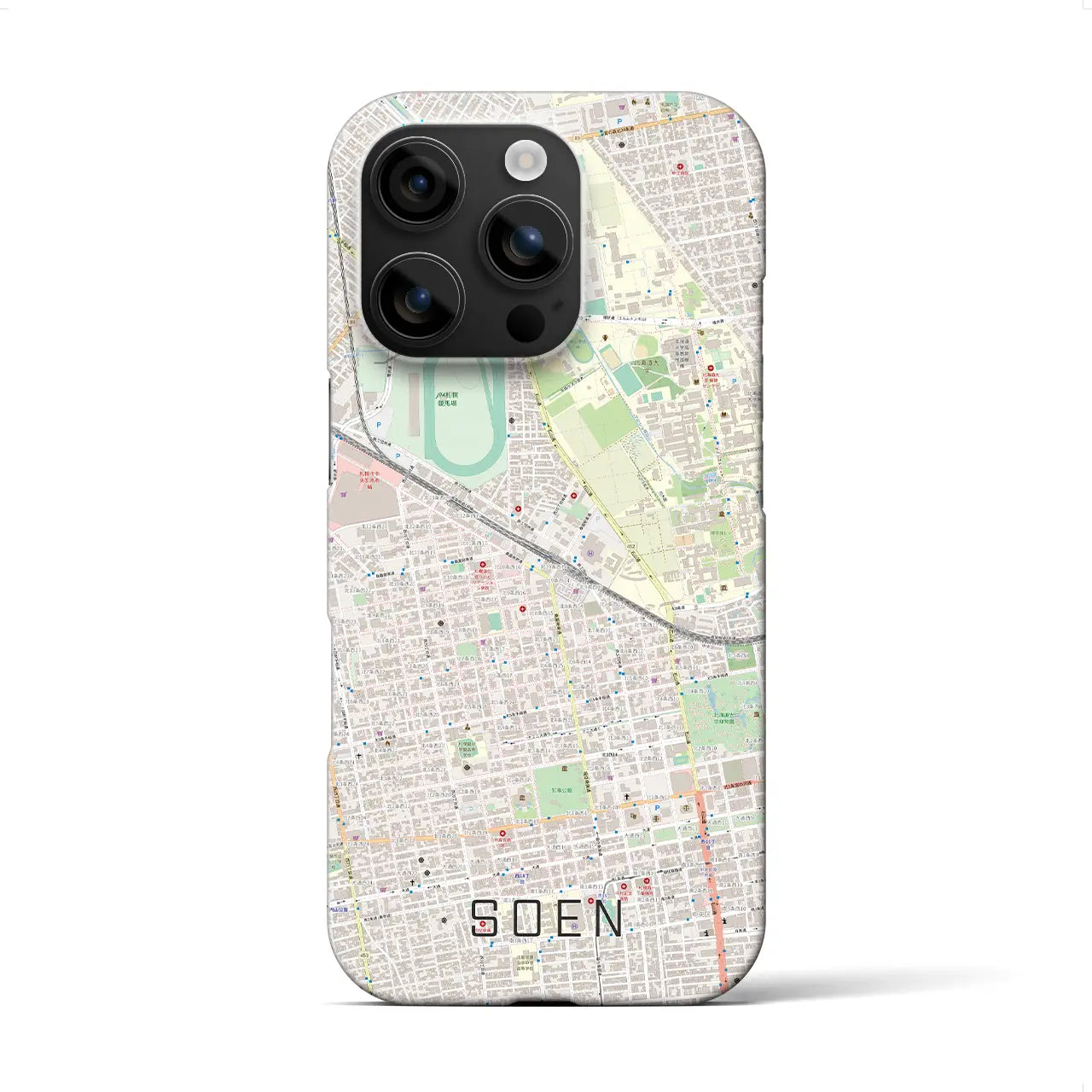 【桑園(北海道)】地図柄iPhoneケース(バックカバータイプ)