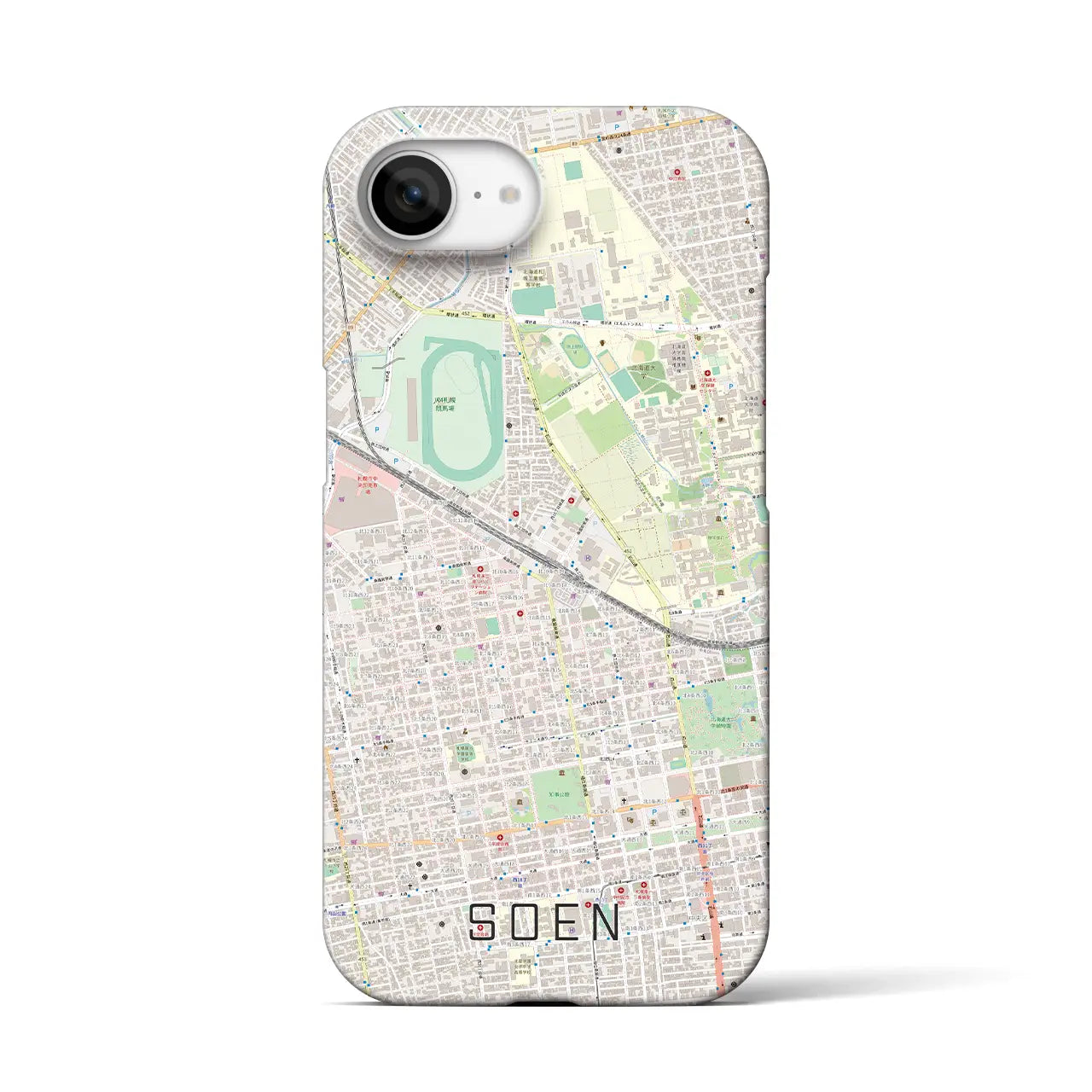 【桑園(北海道)】地図柄iPhoneケース(バックカバータイプ)