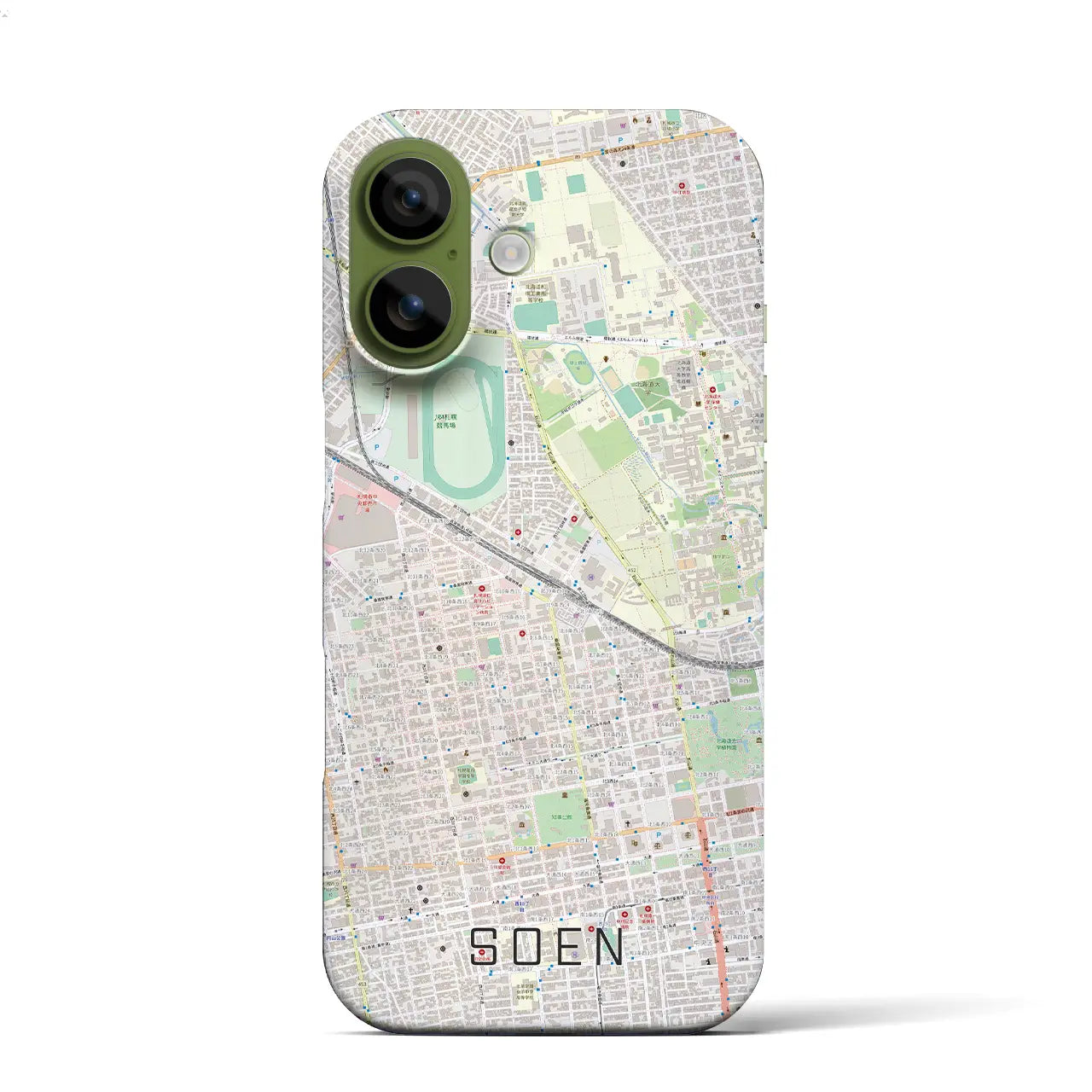 【桑園(北海道)】地図柄iPhoneケース(バックカバータイプ)