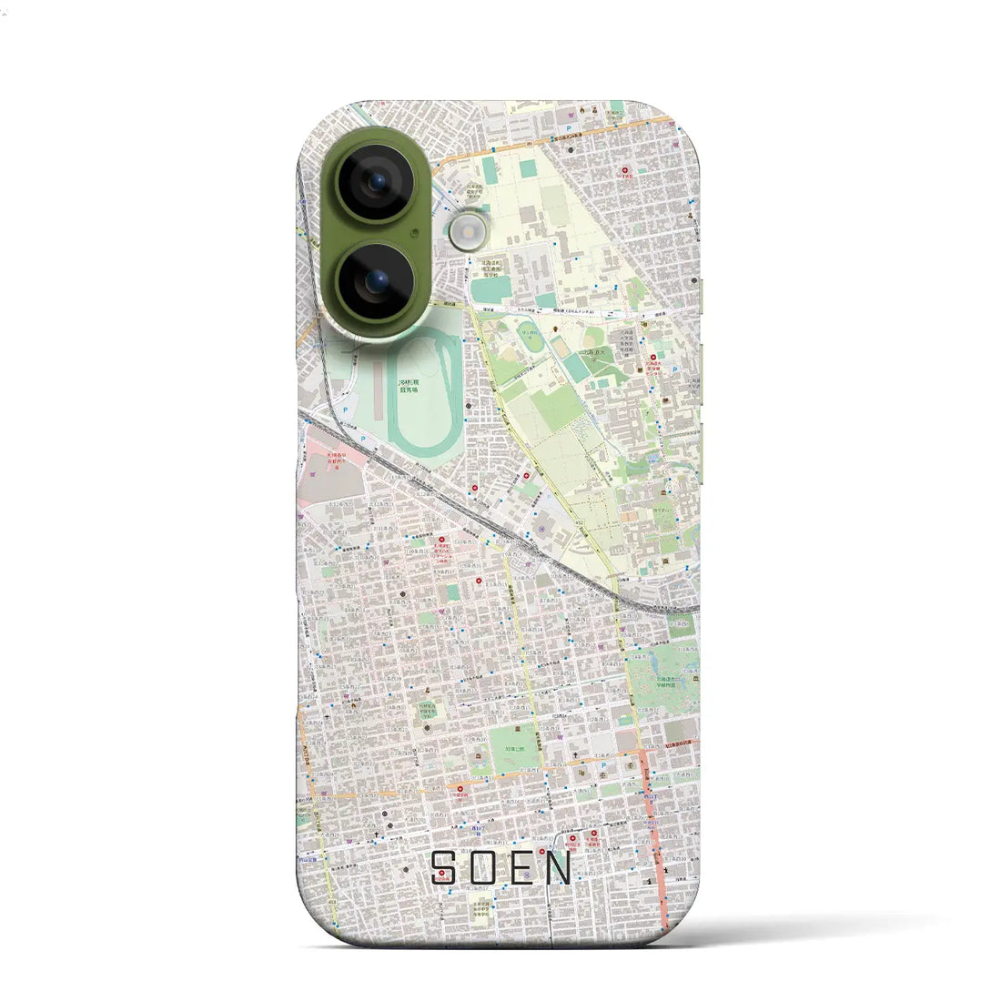 【桑園(北海道)】地図柄iPhoneケース(バックカバータイプ)ナチュラル・iPhone 17 Pro Max 用
