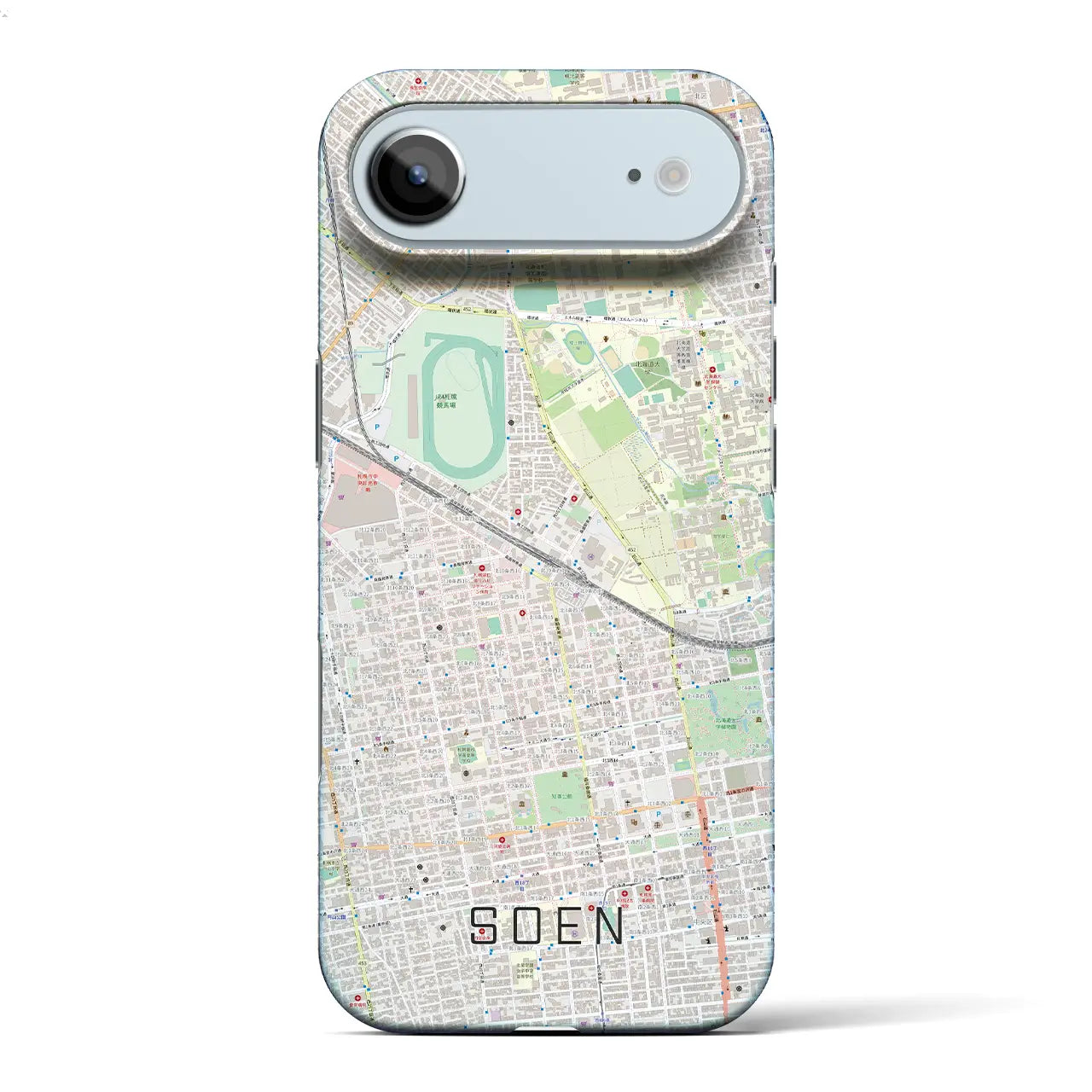 【桑園(北海道)】地図柄iPhoneケース(バックカバータイプ)