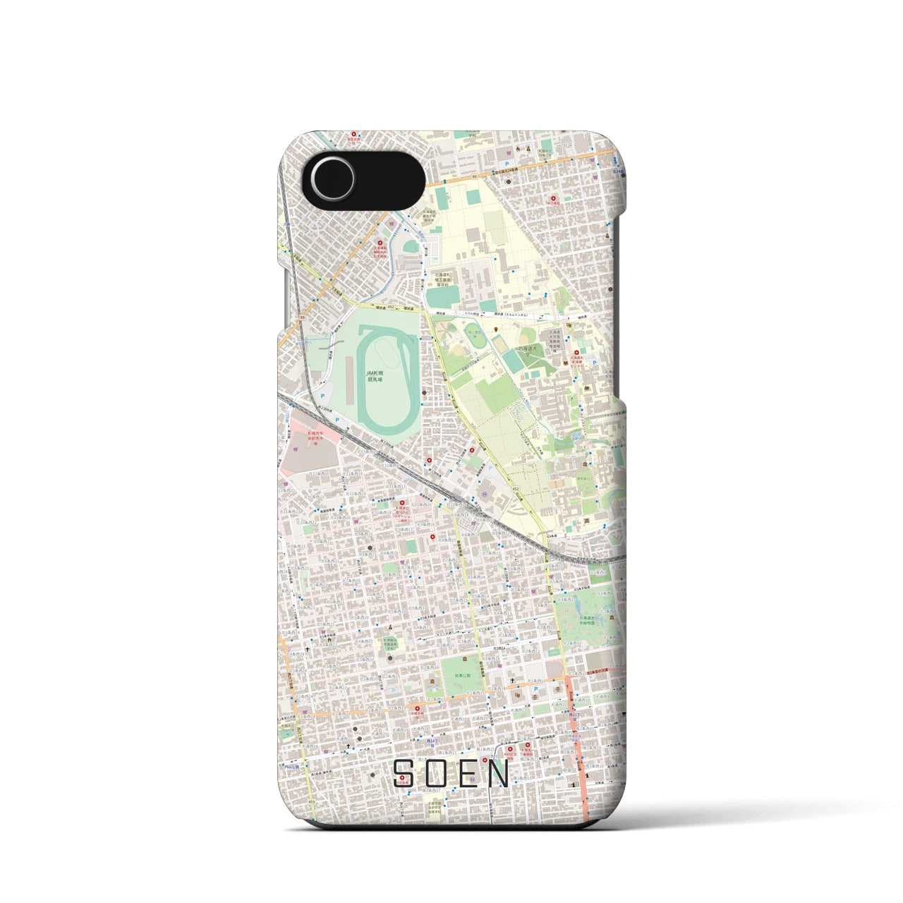 【桑園(北海道)】地図柄iPhoneケース(バックカバータイプ)