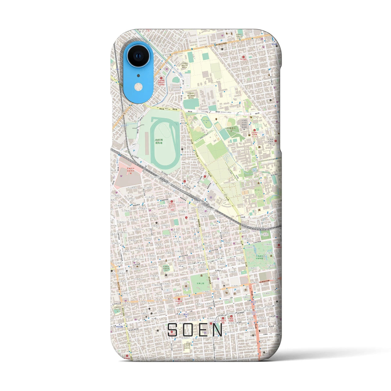 【桑園(北海道)】地図柄iPhoneケース(バックカバータイプ)