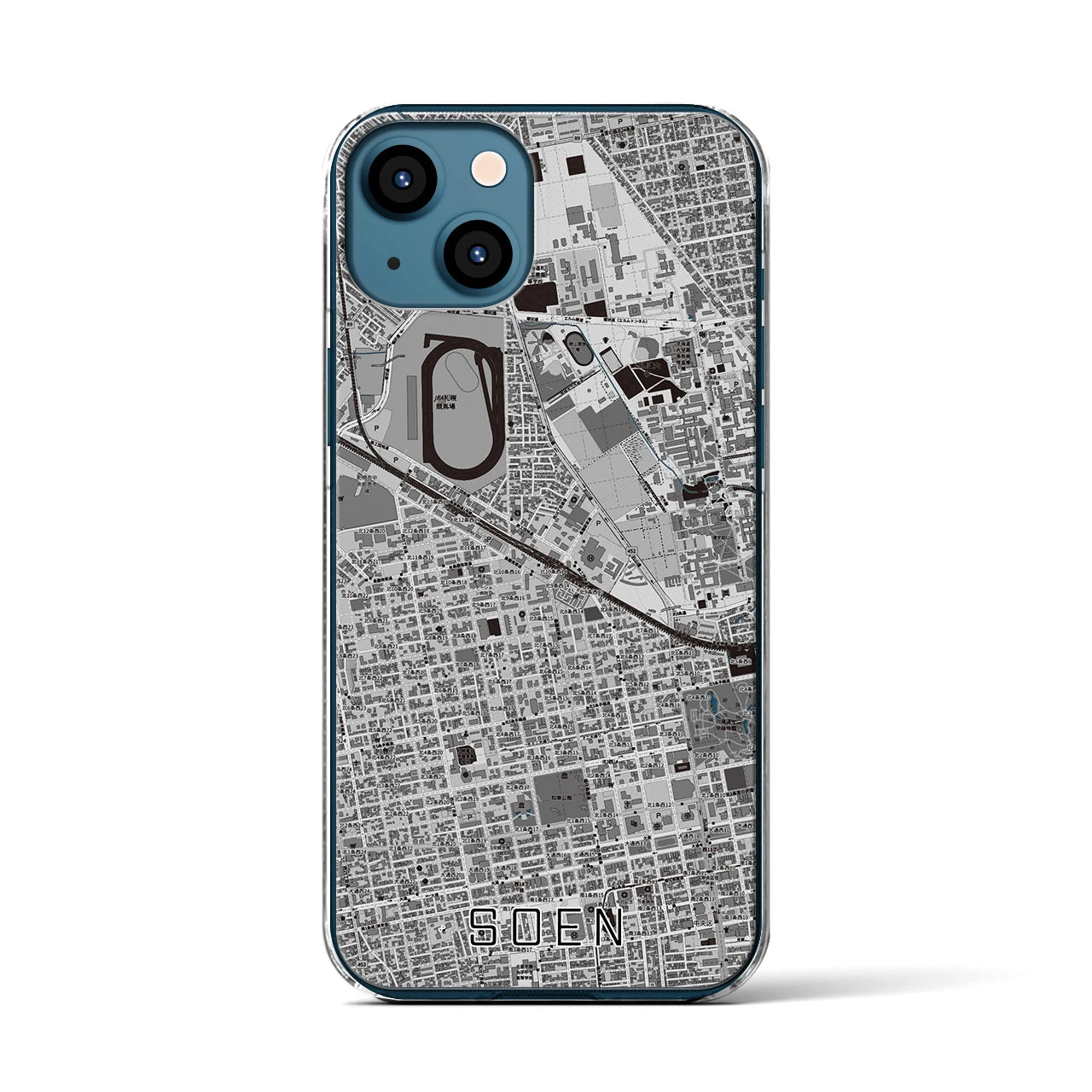 【桑園(北海道)】地図柄iPhoneケース(クリアタイプ)