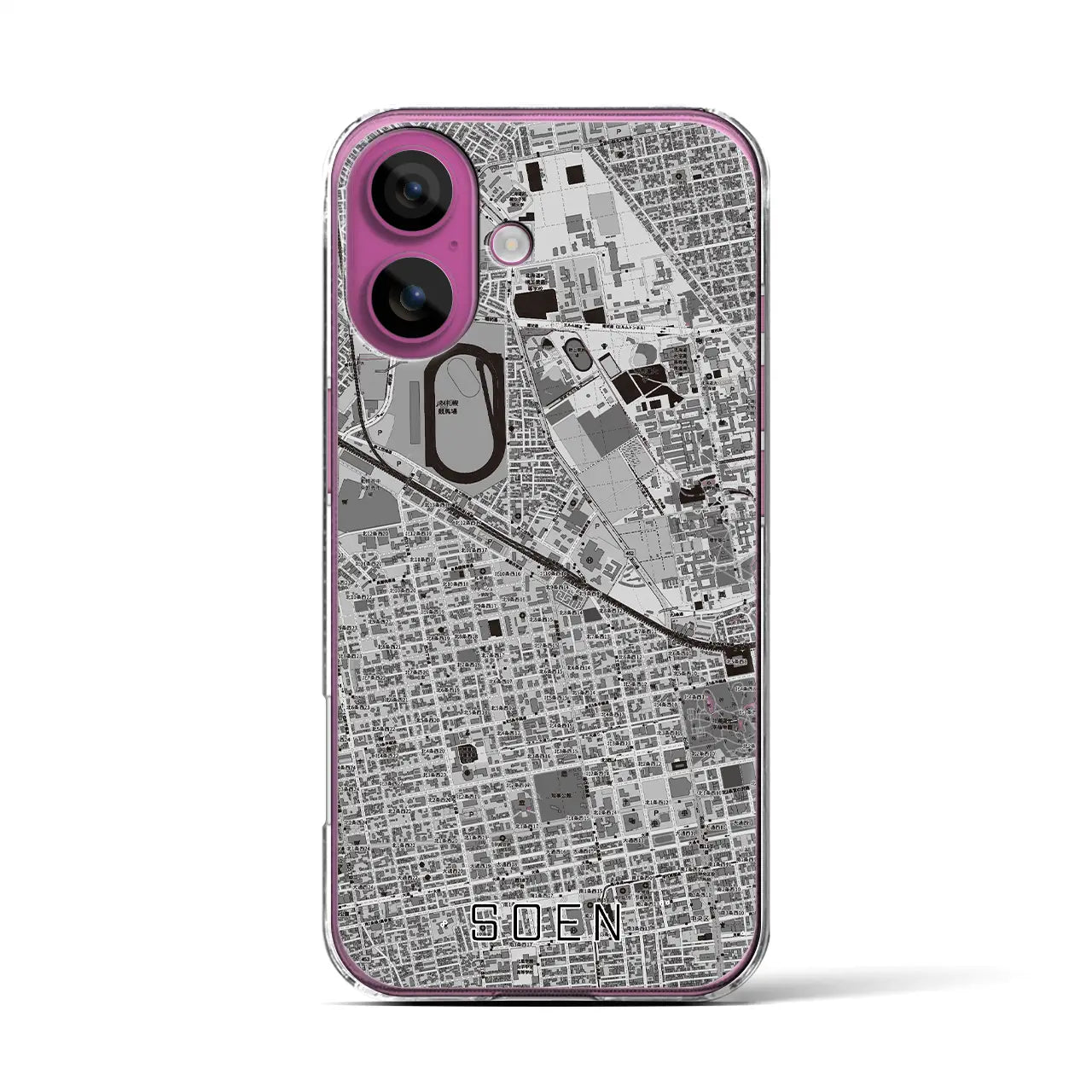 【桑園(北海道)】地図柄iPhoneケース(クリアタイプ)