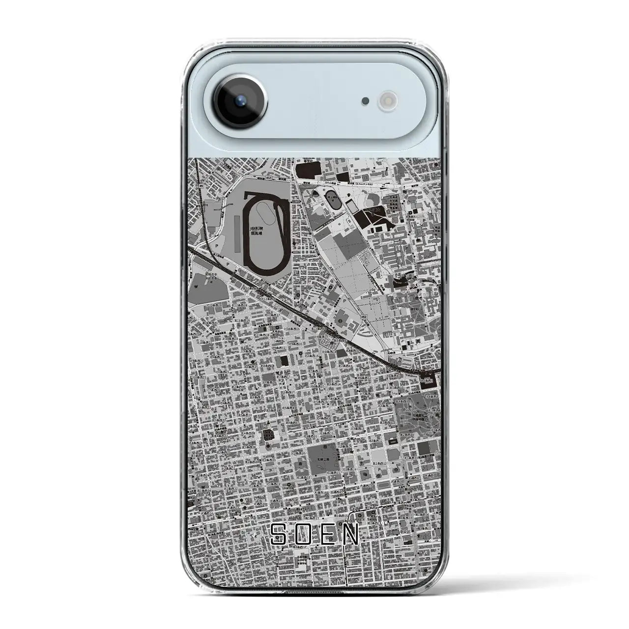 【桑園(北海道)】地図柄iPhoneケース(クリアタイプ)