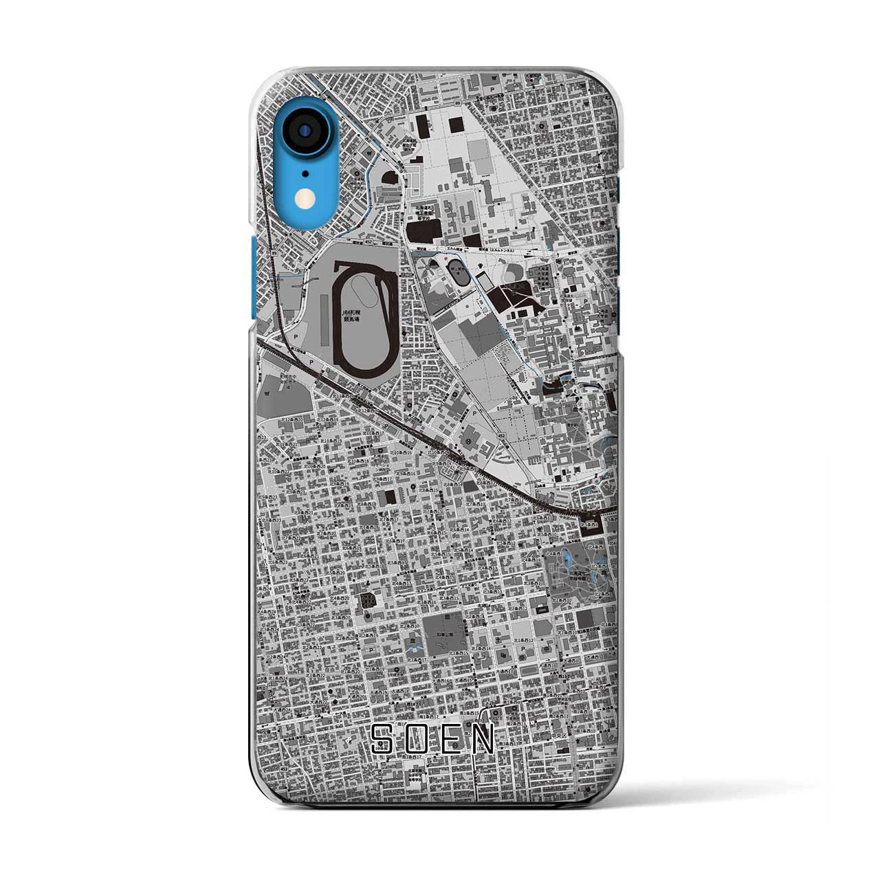 【桑園(北海道)】地図柄iPhoneケース(クリアタイプ)