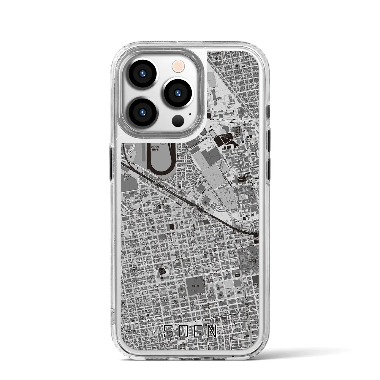 【桑園(北海道)】地図柄iPhoneケース(MagSafeタイプ)