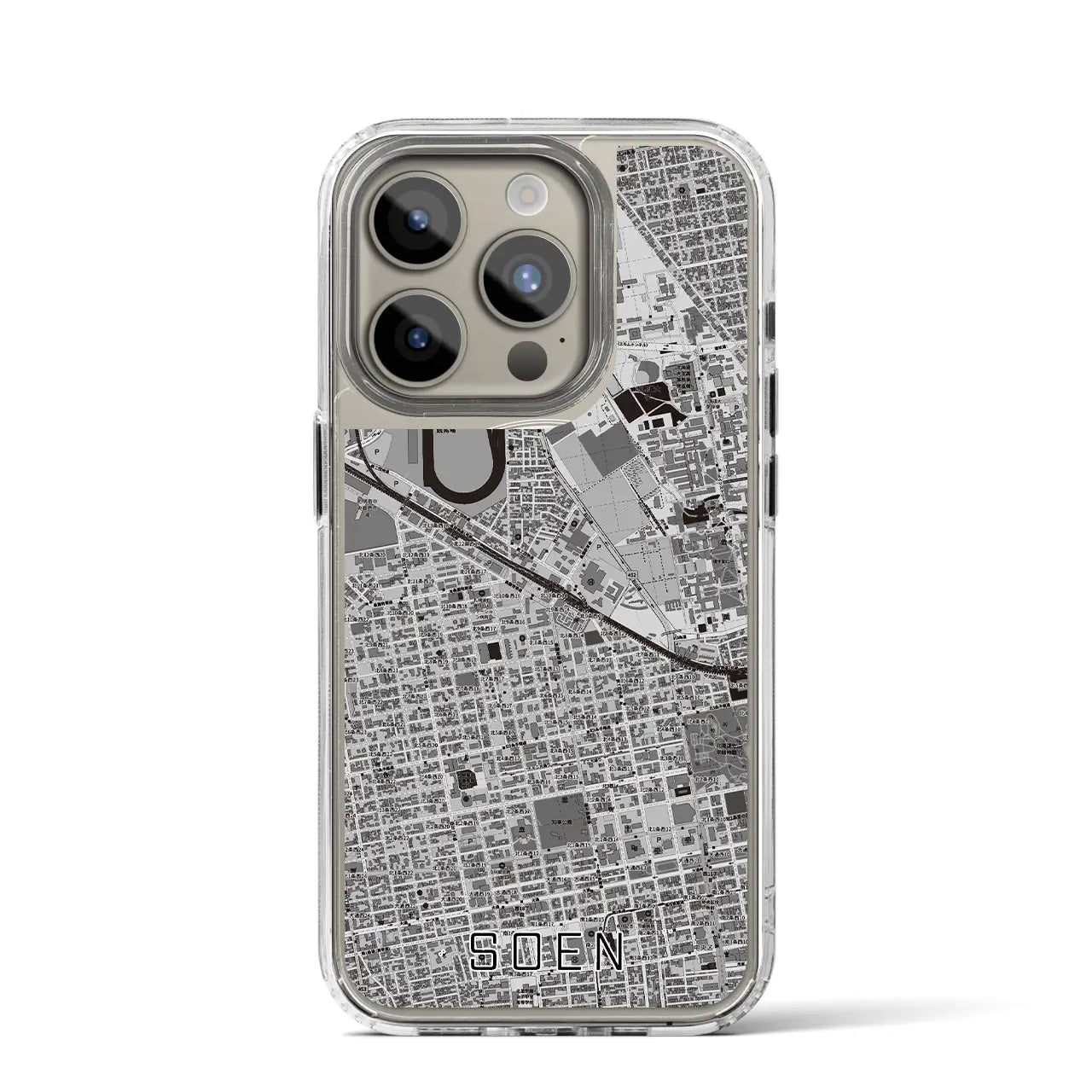 【桑園(北海道)】地図柄iPhoneケース(MagSafeタイプ)
