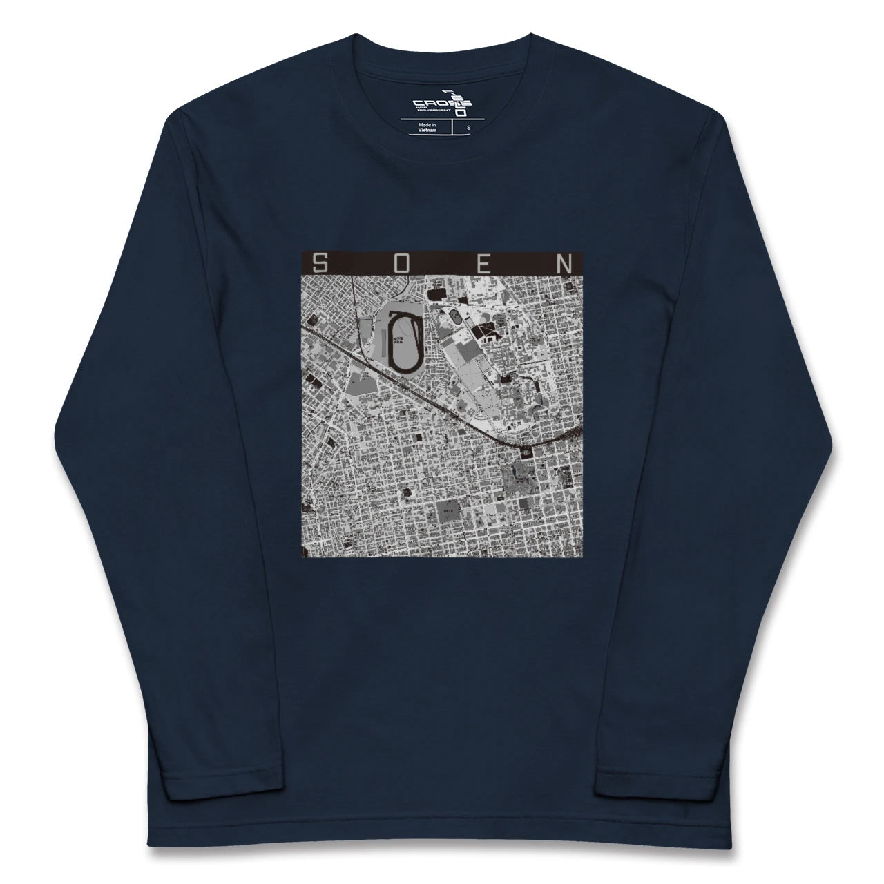【桑園(北海道)】地図柄ロングスリーブTシャツ
