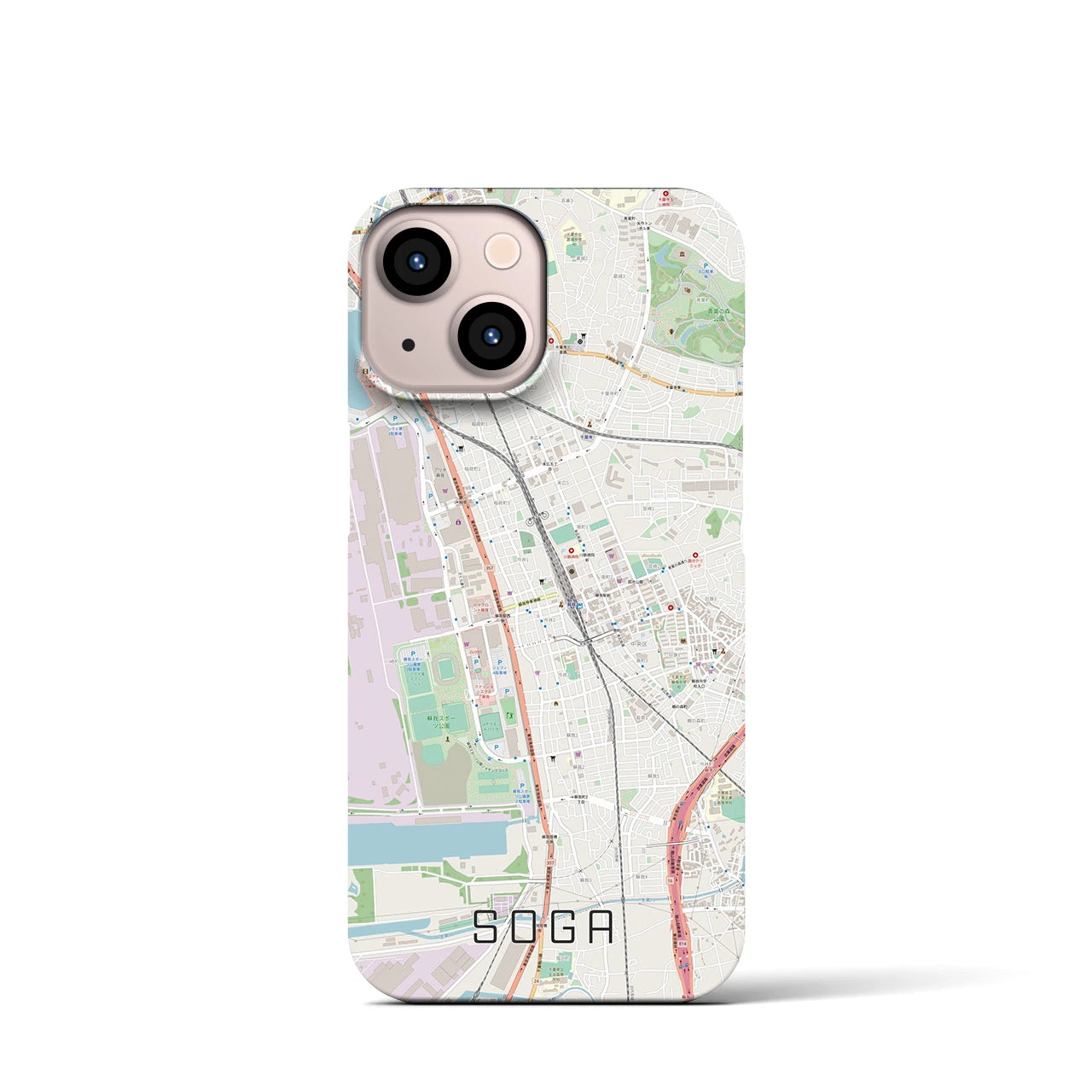 【蘇我(千葉県)】地図柄iPhoneケース(バックカバータイプ)