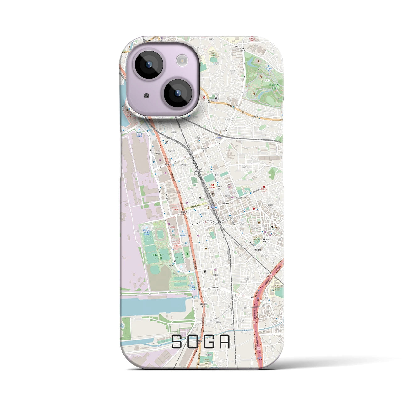 【蘇我(千葉県)】地図柄iPhoneケース(バックカバータイプ)