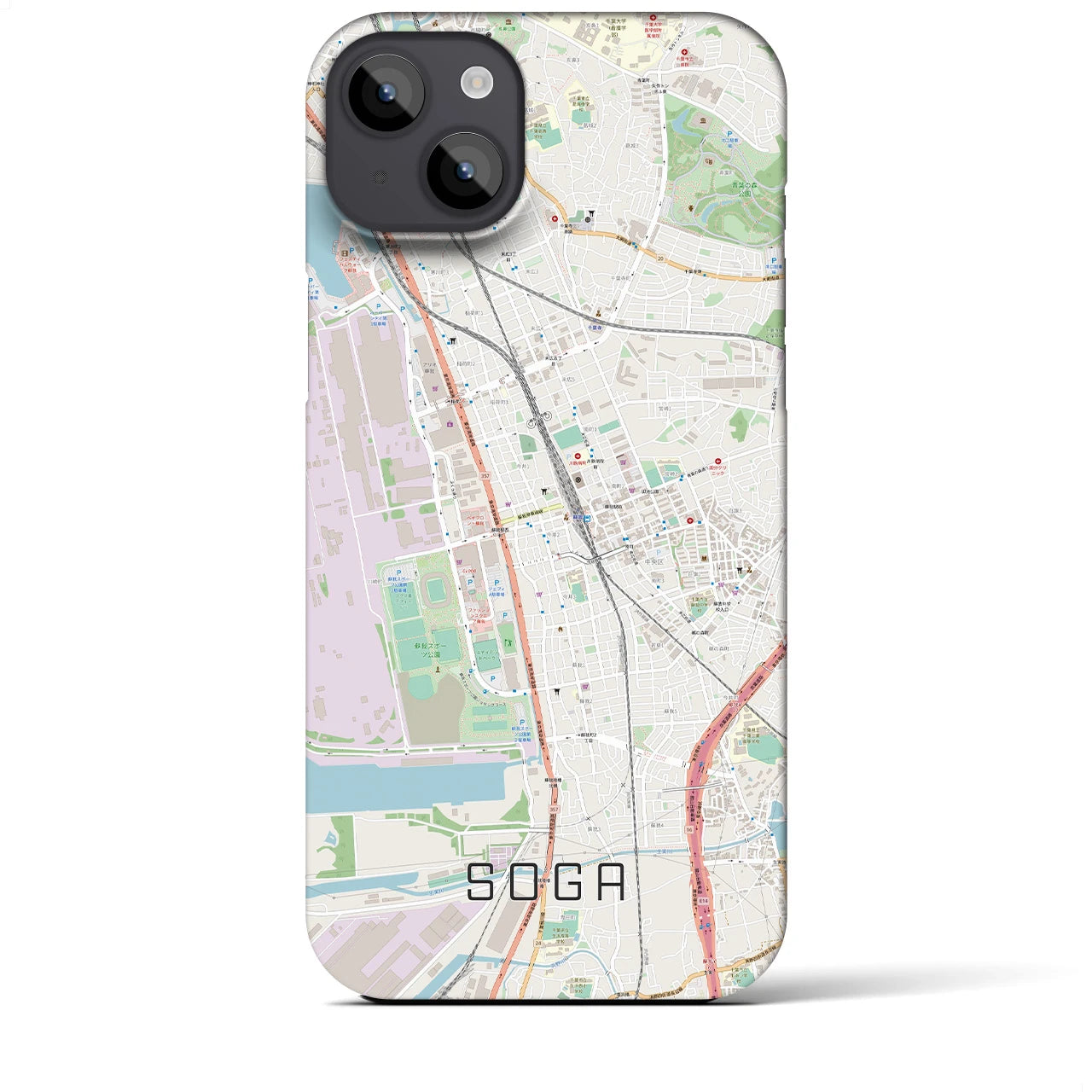 【蘇我(千葉県)】地図柄iPhoneケース(バックカバータイプ)
