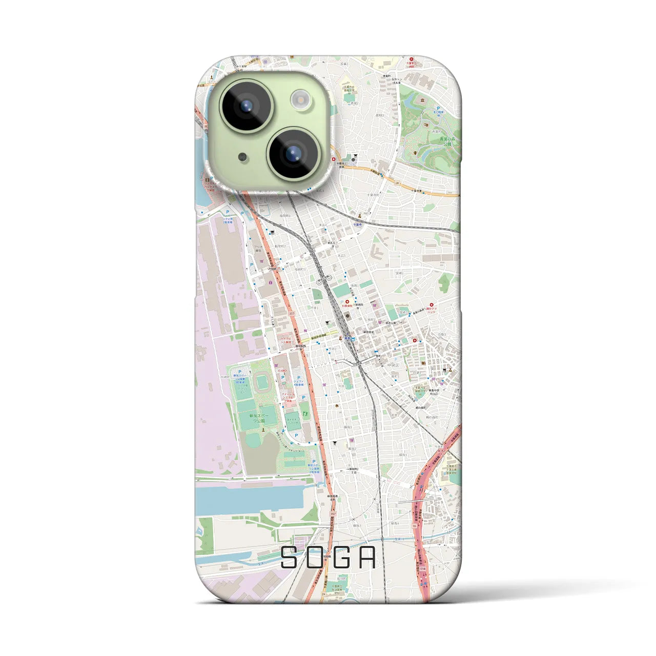 【蘇我(千葉県)】地図柄iPhoneケース(バックカバータイプ)