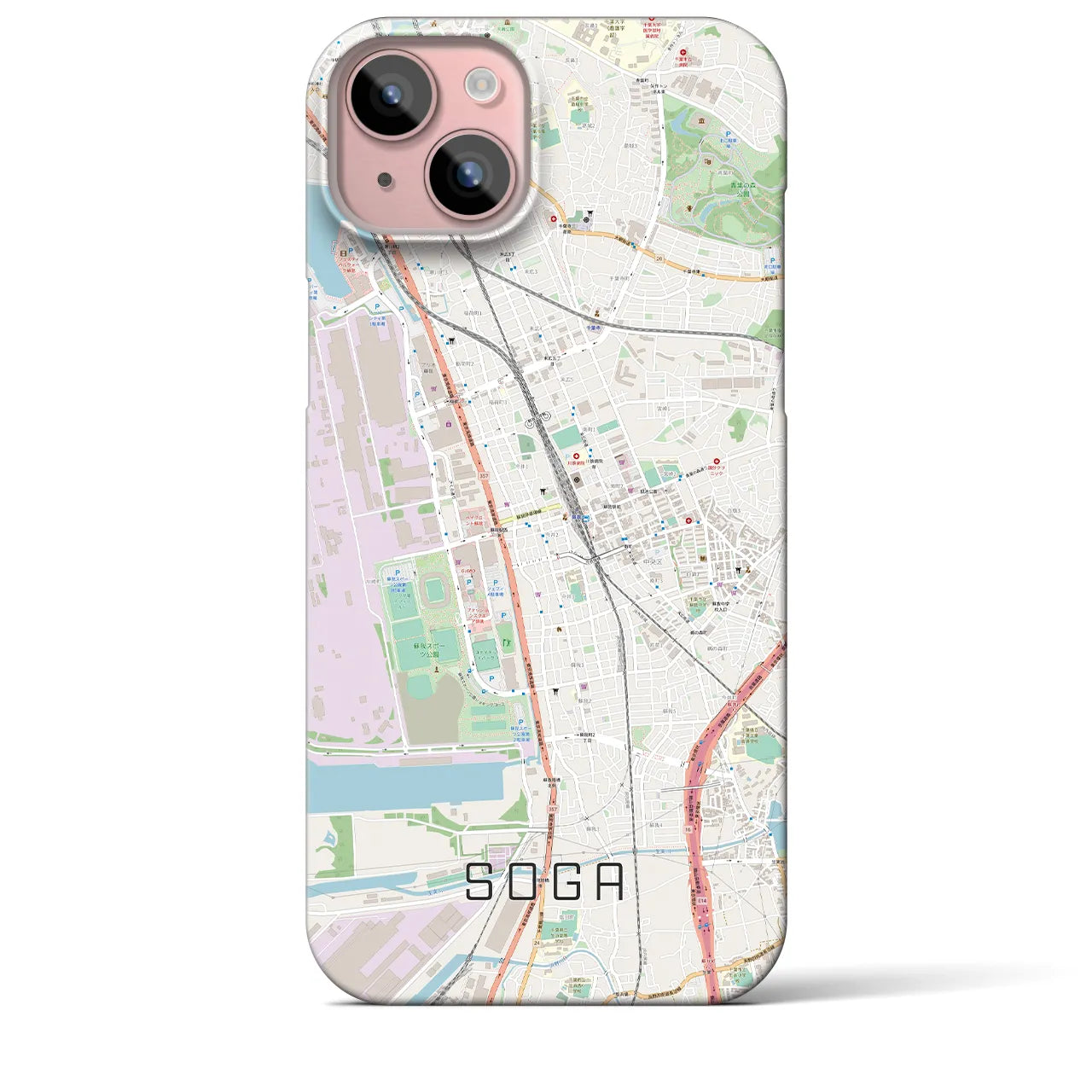 【蘇我(千葉県)】地図柄iPhoneケース(バックカバータイプ)