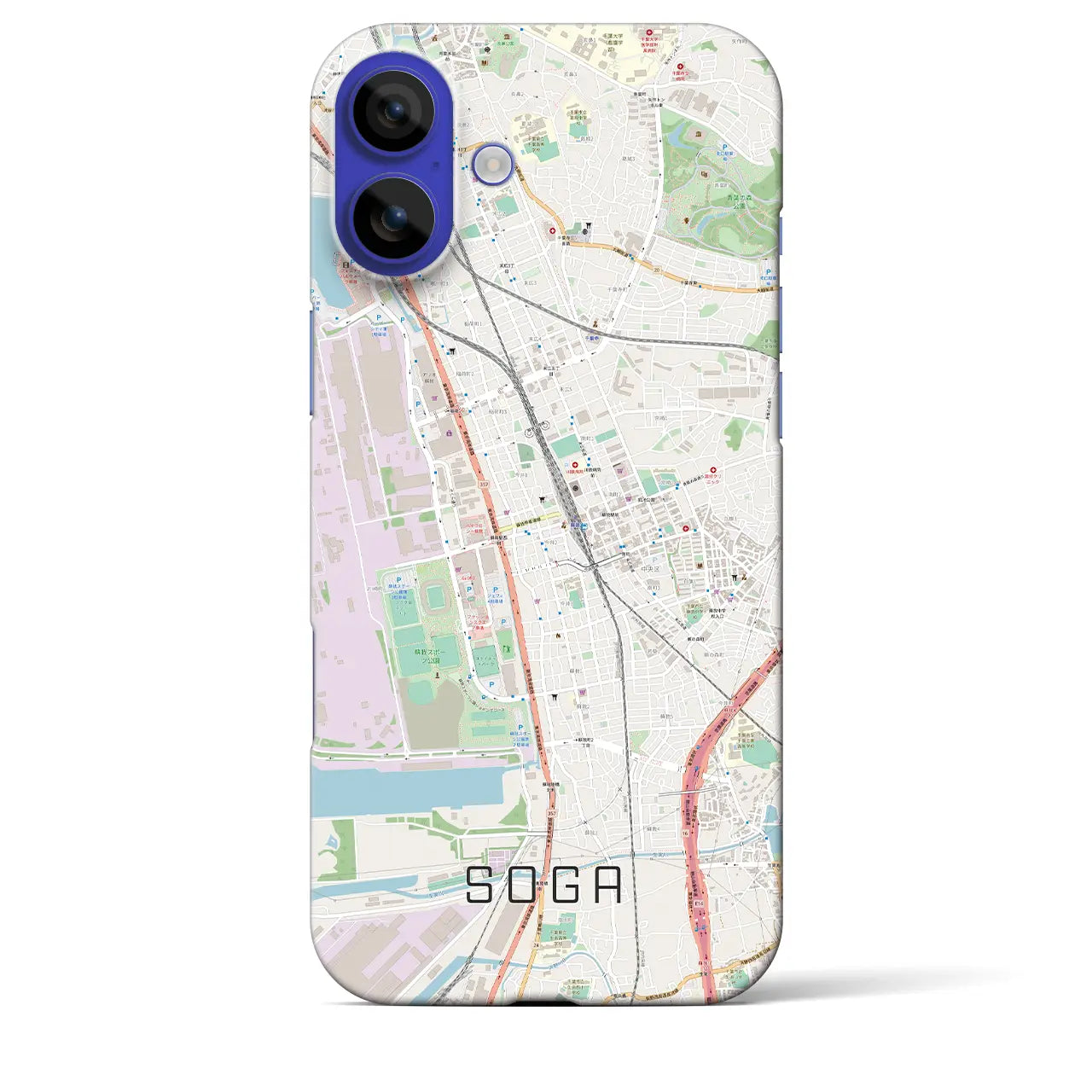 【蘇我(千葉県)】地図柄iPhoneケース(バックカバータイプ)ナチュラル・iPhone 16 Pro Max 用