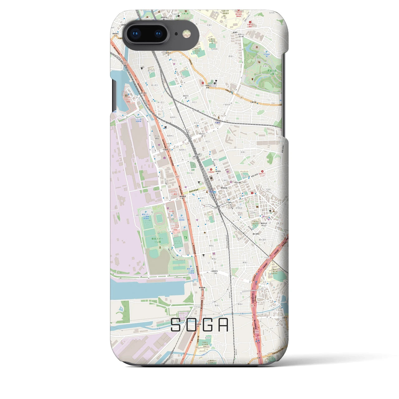 【蘇我(千葉県)】地図柄iPhoneケース(バックカバータイプ)