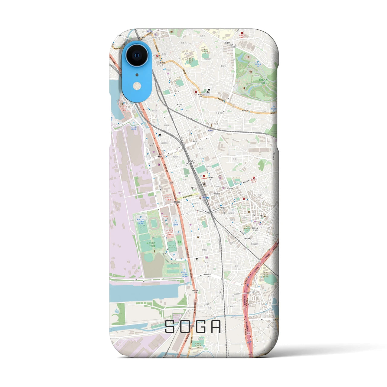 【蘇我(千葉県)】地図柄iPhoneケース(バックカバータイプ)