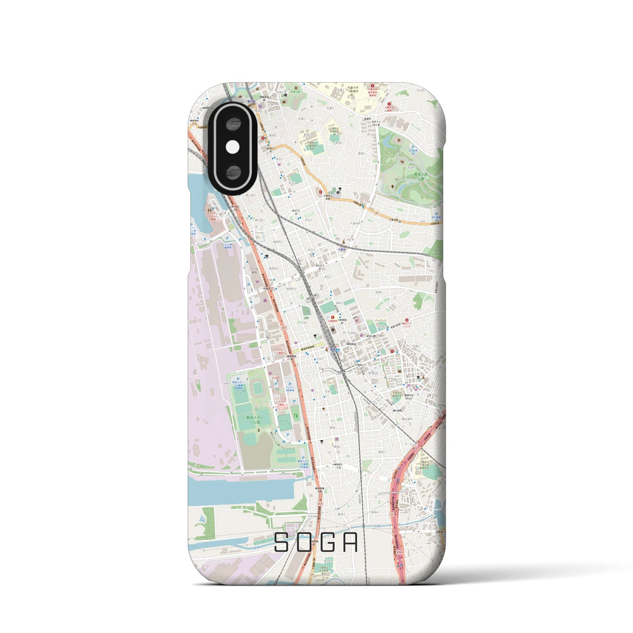 【蘇我(千葉県)】地図柄iPhoneケース(バックカバータイプ)