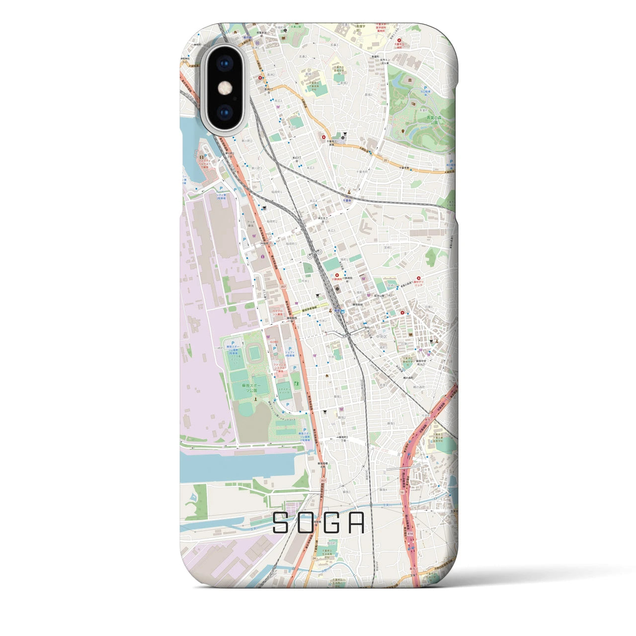 【蘇我(千葉県)】地図柄iPhoneケース(バックカバータイプ)