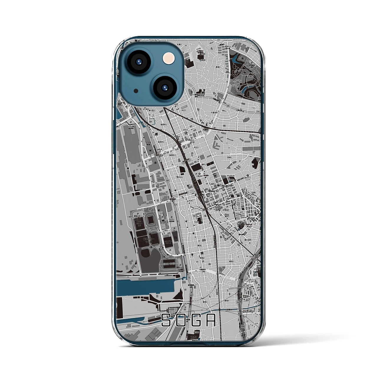 【蘇我(千葉県)】地図柄iPhoneケース(クリアタイプ)