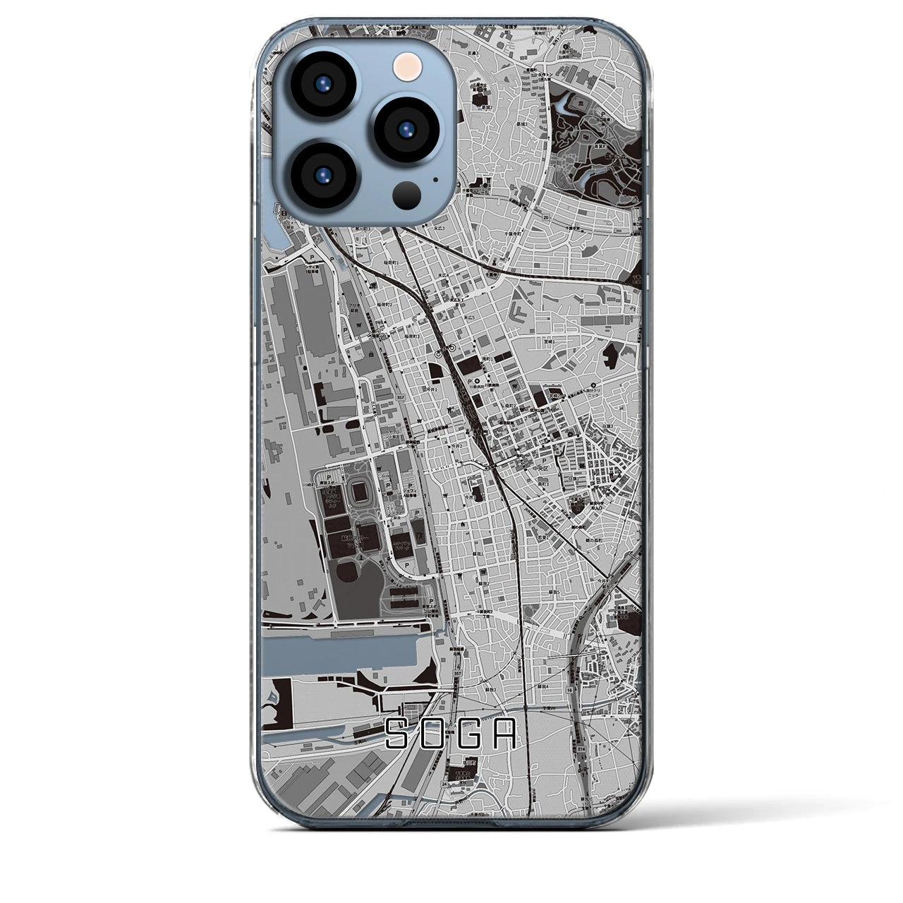 【蘇我(千葉県)】地図柄iPhoneケース(クリアタイプ)