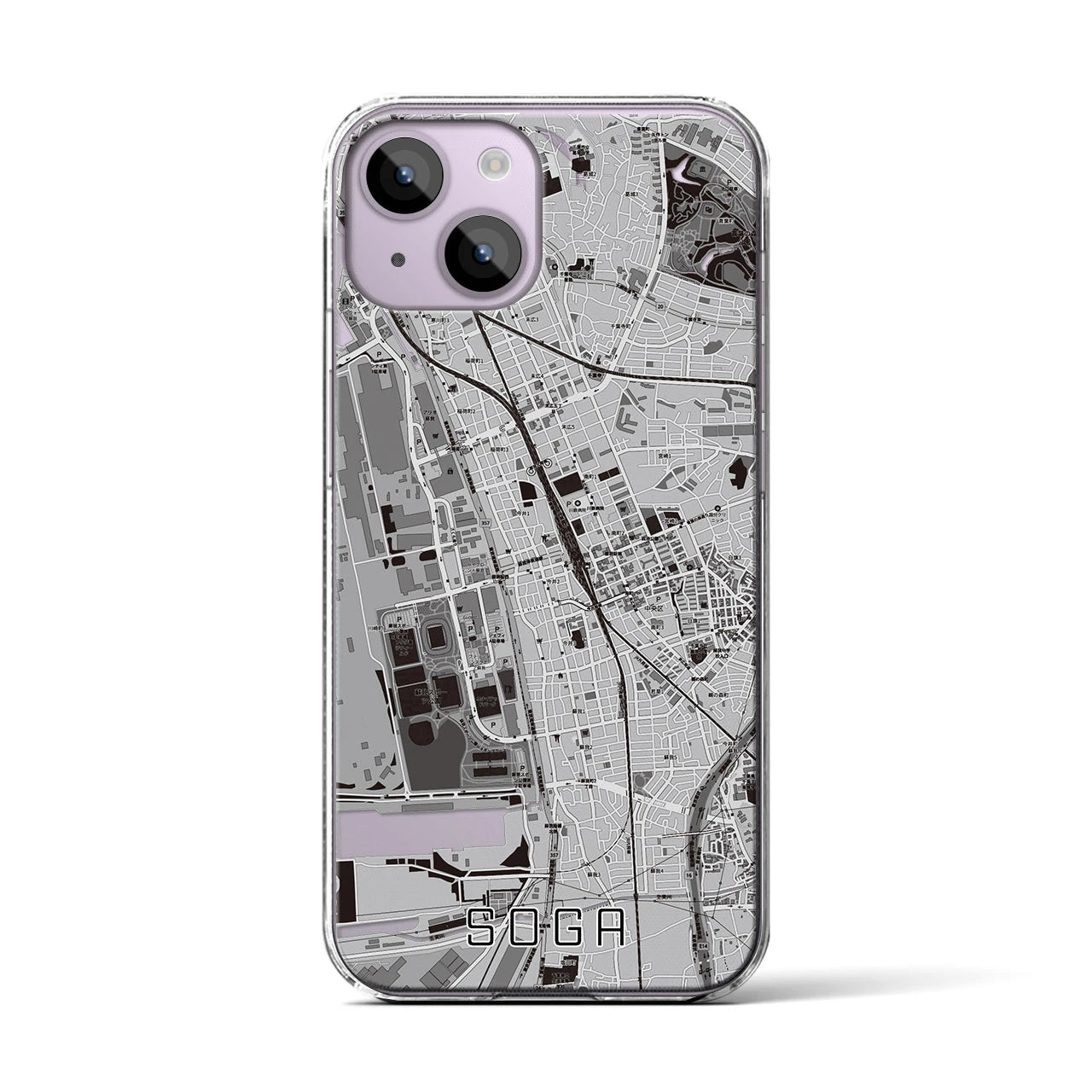 【蘇我(千葉県)】地図柄iPhoneケース(クリアタイプ)