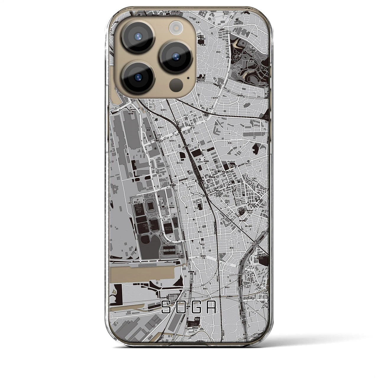 【蘇我(千葉県)】地図柄iPhoneケース(クリアタイプ)