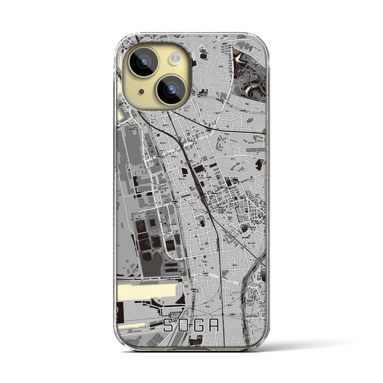 【蘇我(千葉県)】地図柄iPhoneケース(クリアタイプ)