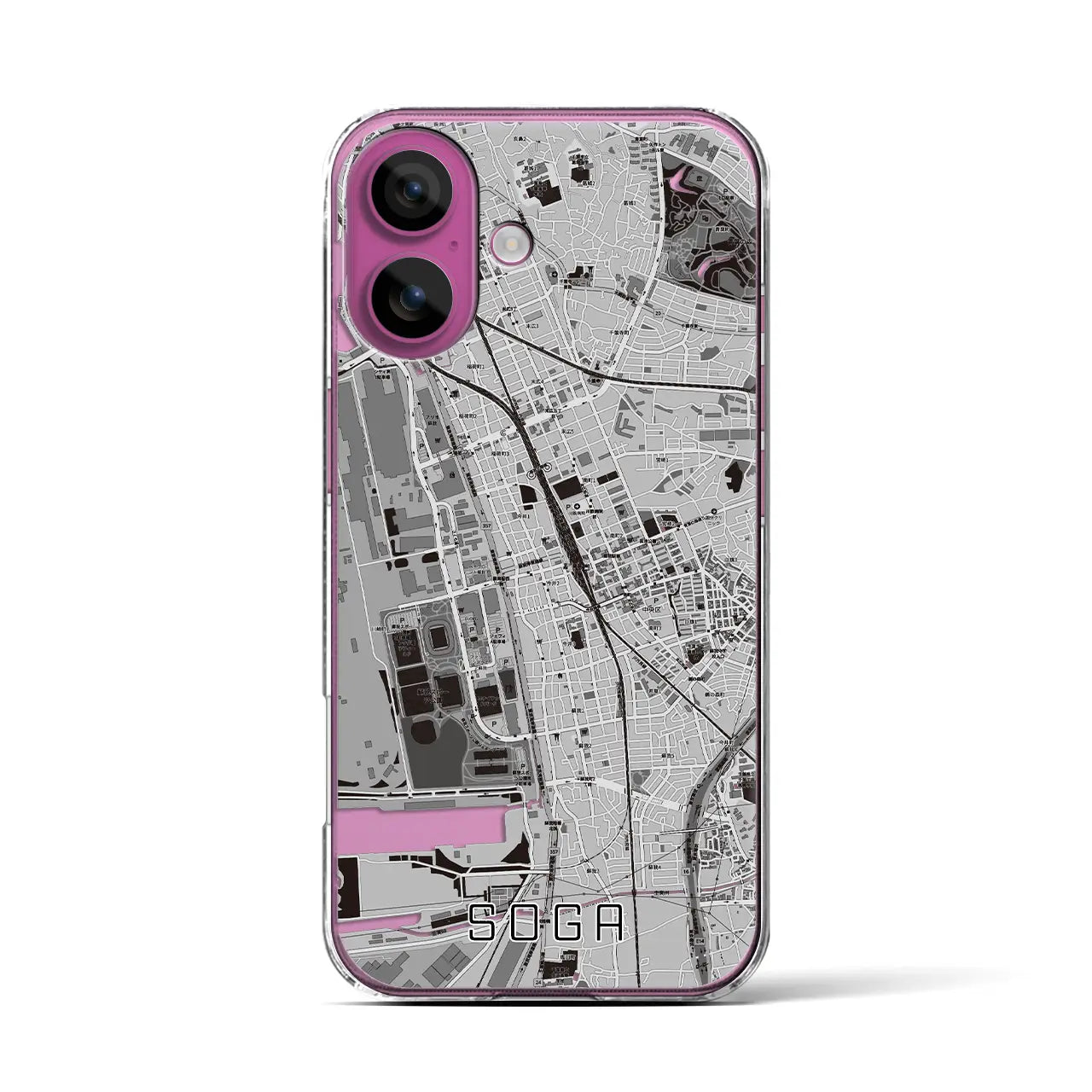 【蘇我(千葉県)】地図柄iPhoneケース(クリアタイプ)