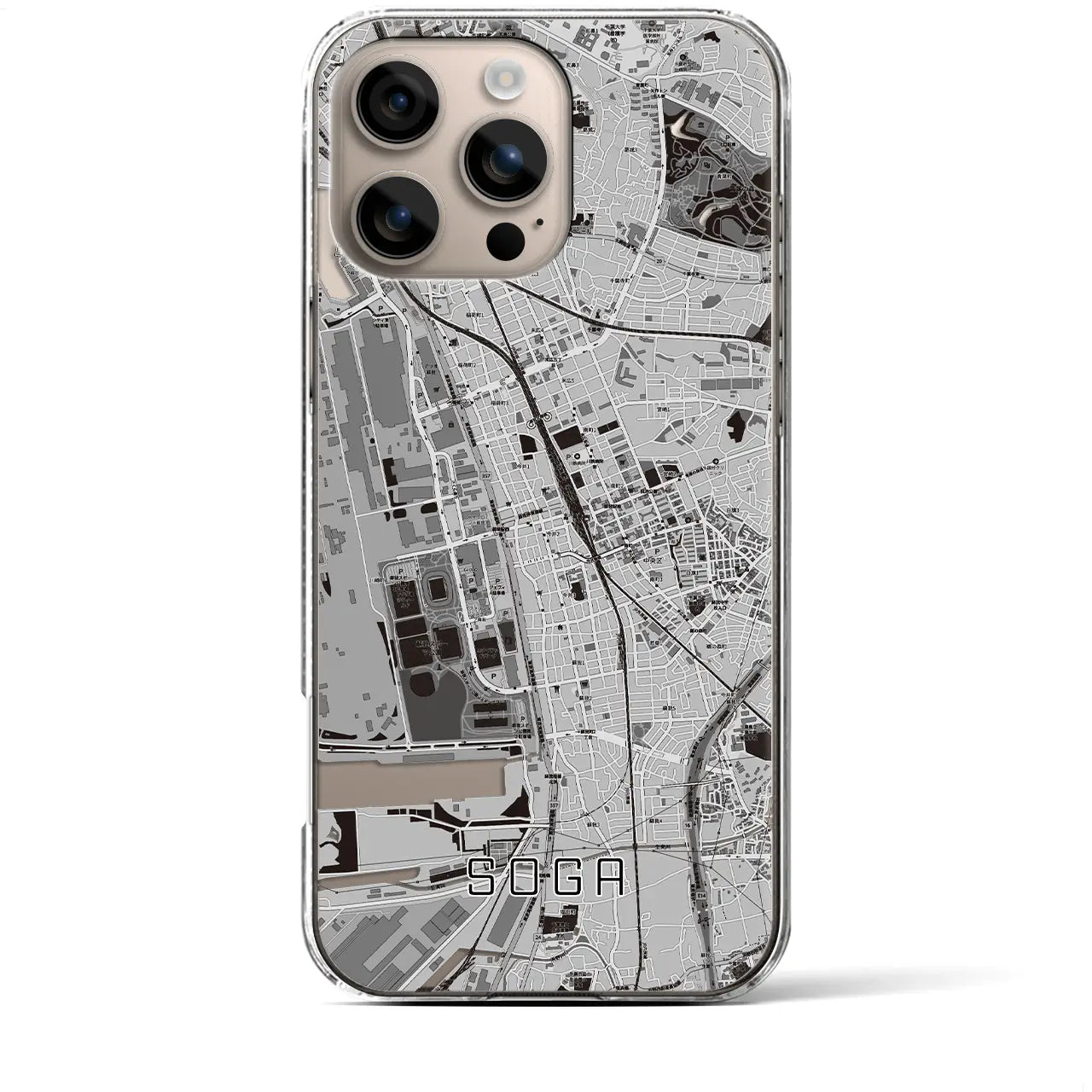 【蘇我(千葉県)】地図柄iPhoneケース(クリアタイプ)