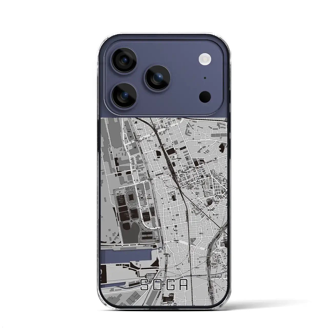 【蘇我(千葉県)】地図柄iPhoneケース(クリアタイプ)