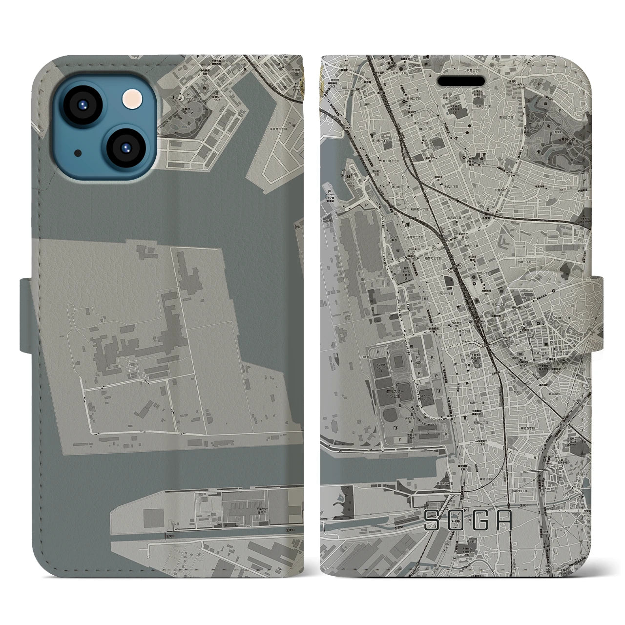 【蘇我(千葉県)】地図柄iPhoneケース(手帳タイプ)