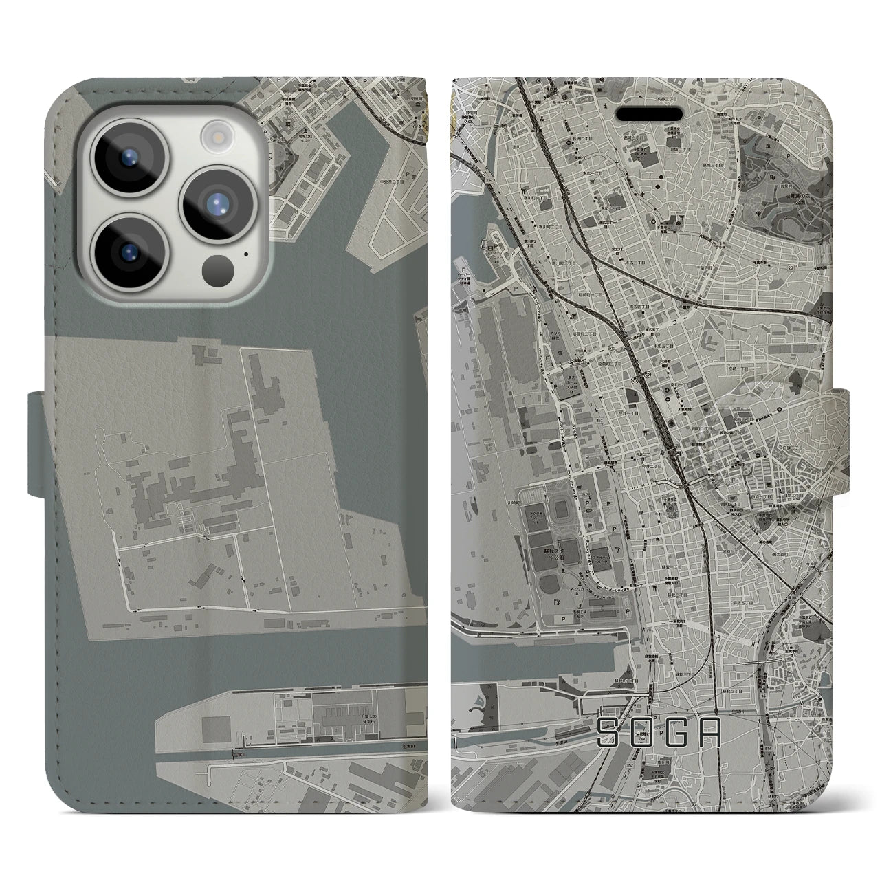 【蘇我(千葉県)】地図柄iPhoneケース(手帳タイプ)