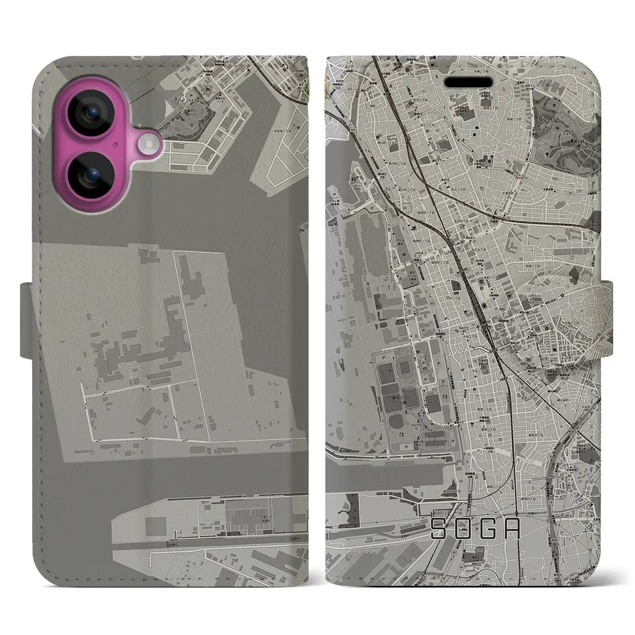 【蘇我(千葉県)】地図柄iPhoneケース(手帳タイプ)