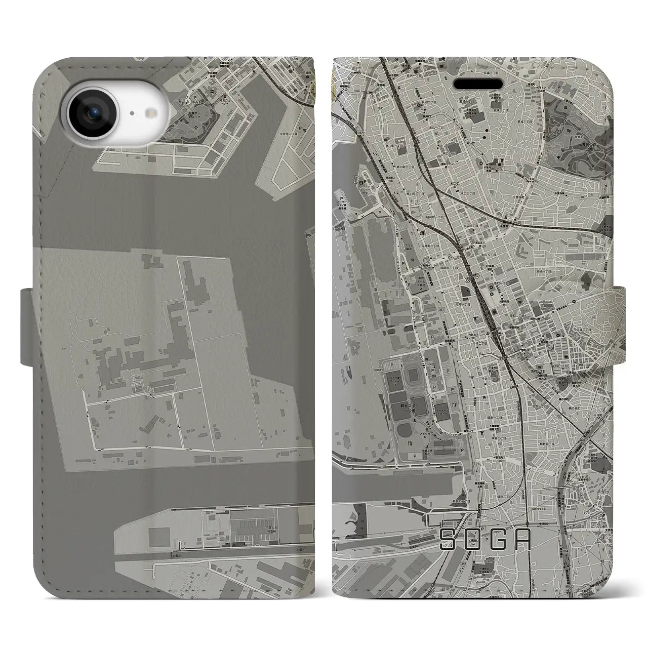 【蘇我(千葉県)】地図柄iPhoneケース(手帳タイプ)