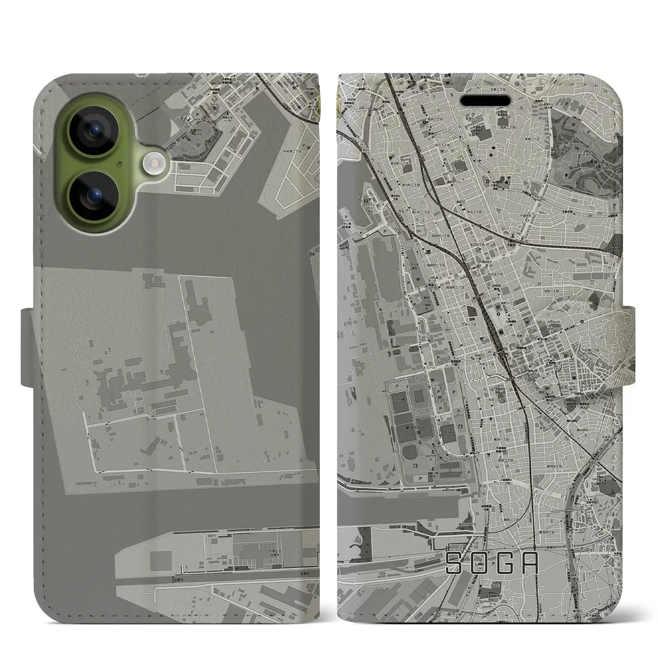 【蘇我(千葉県)】地図柄iPhoneケース(手帳タイプ)