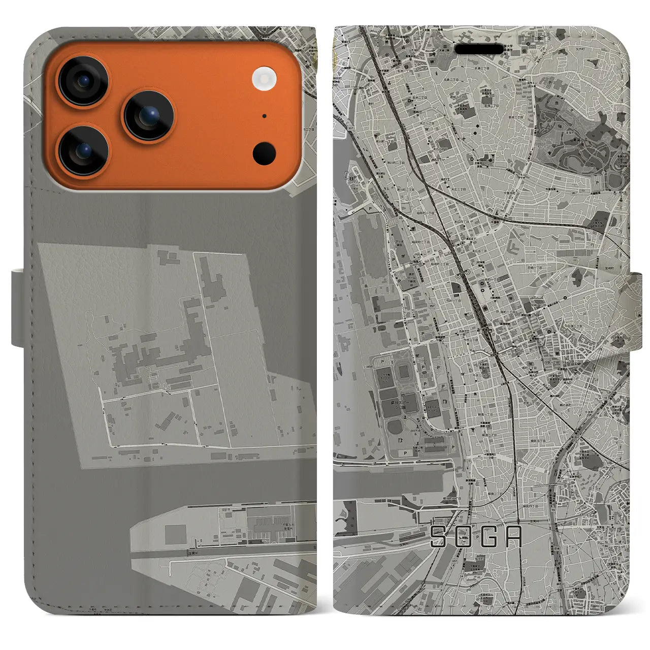 【蘇我(千葉県)】地図柄iPhoneケース(手帳タイプ)